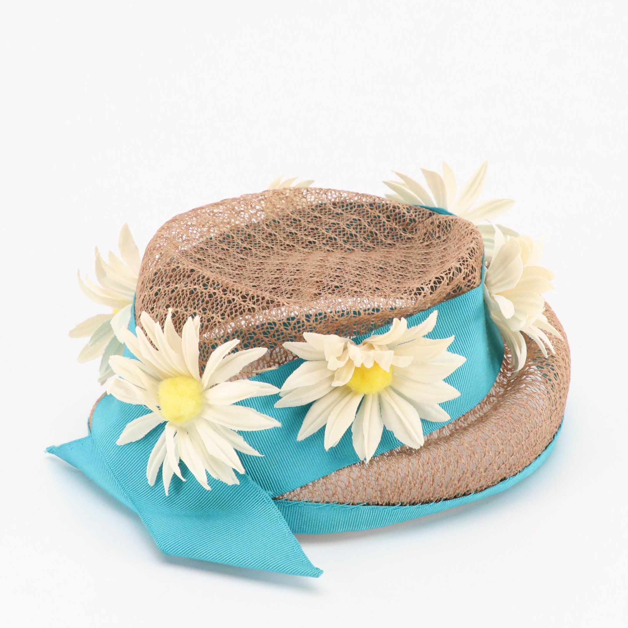 Mr. John Veiled Ribbon Cloche with Other Half-Hats and Pillbox Hats, 1950s