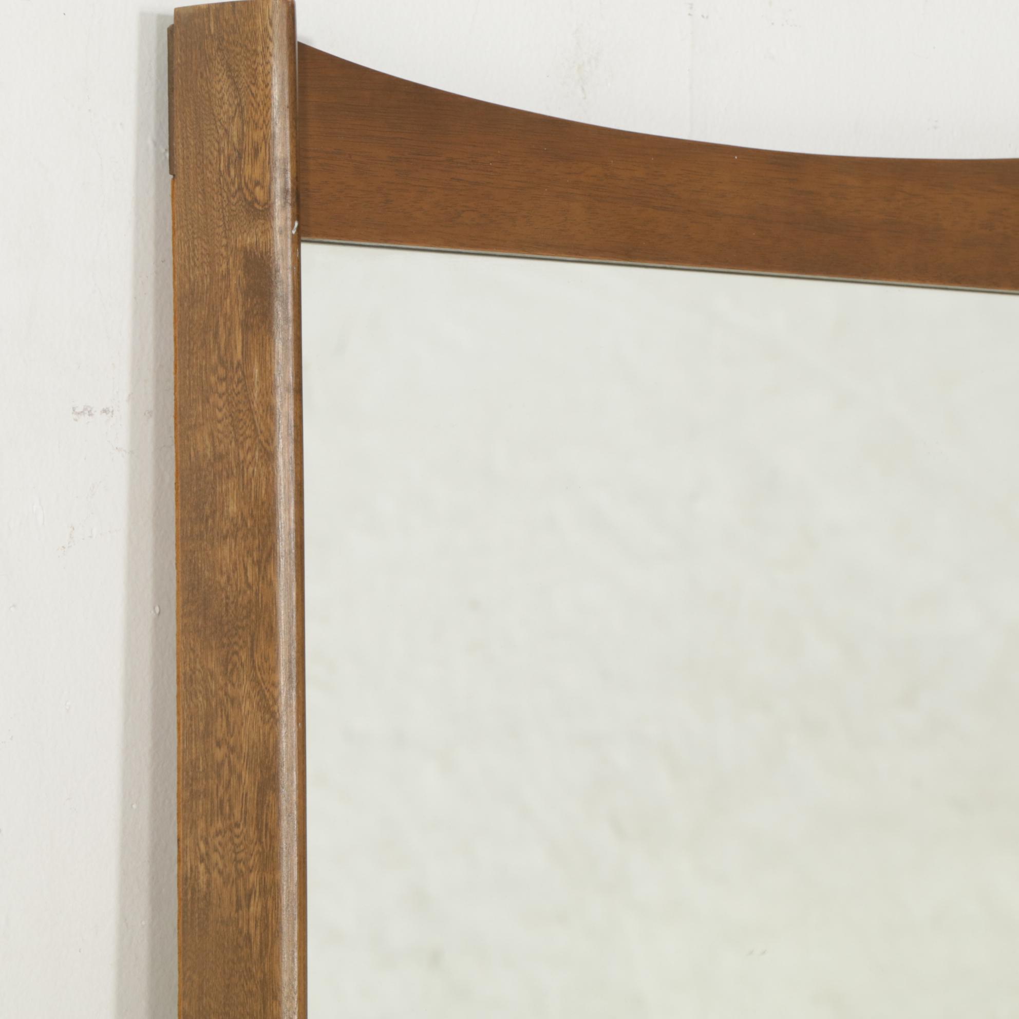 Bassett Mid Century Modern Walnut Dresser and Mirror