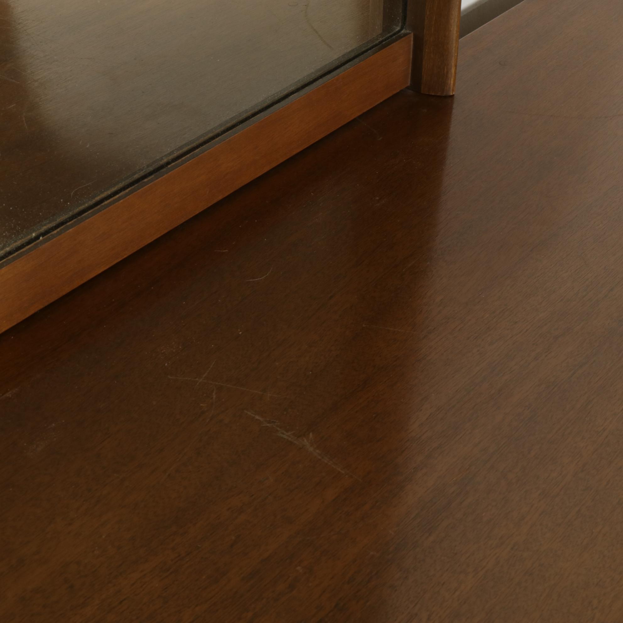 Bassett Mid Century Modern Walnut Dresser and Mirror