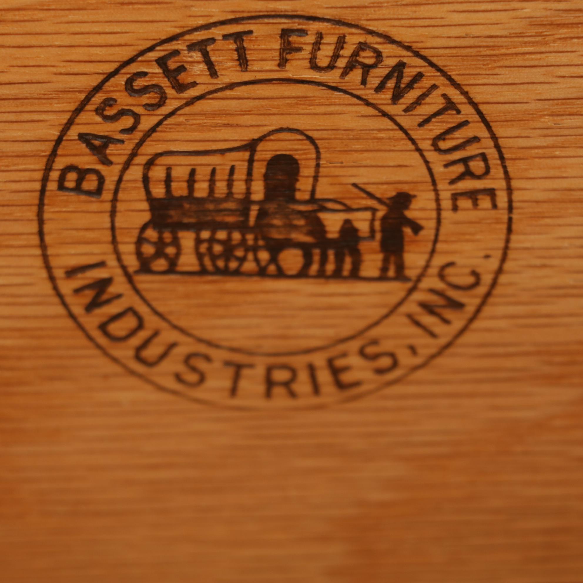 Bassett Mid Century Modern Walnut Dresser and Mirror