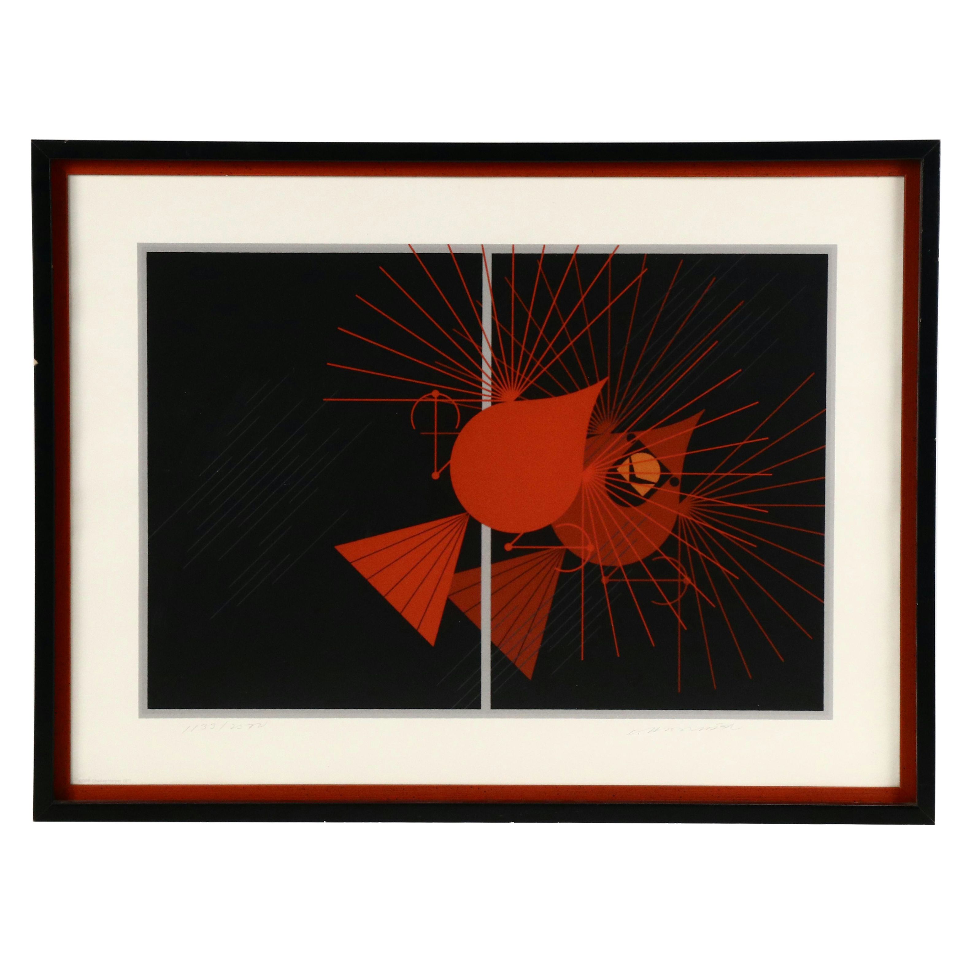 Charley Harper Serigraph "Seeing Red"