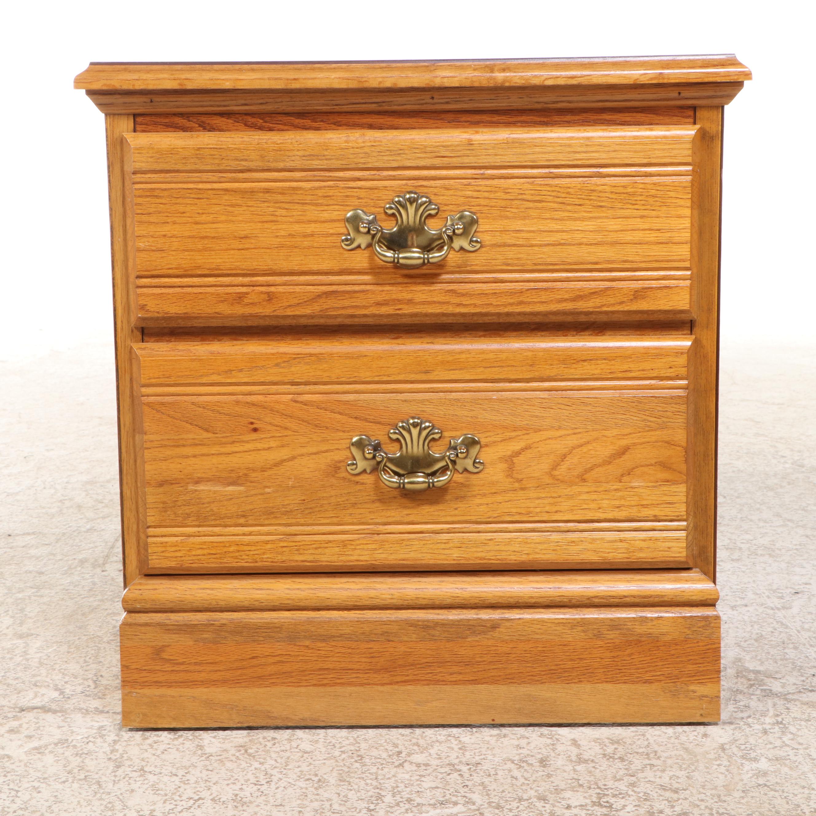 Carolina Furniture Inc. Federal Style Oak Two-Drawer Chest, Late 20th Century