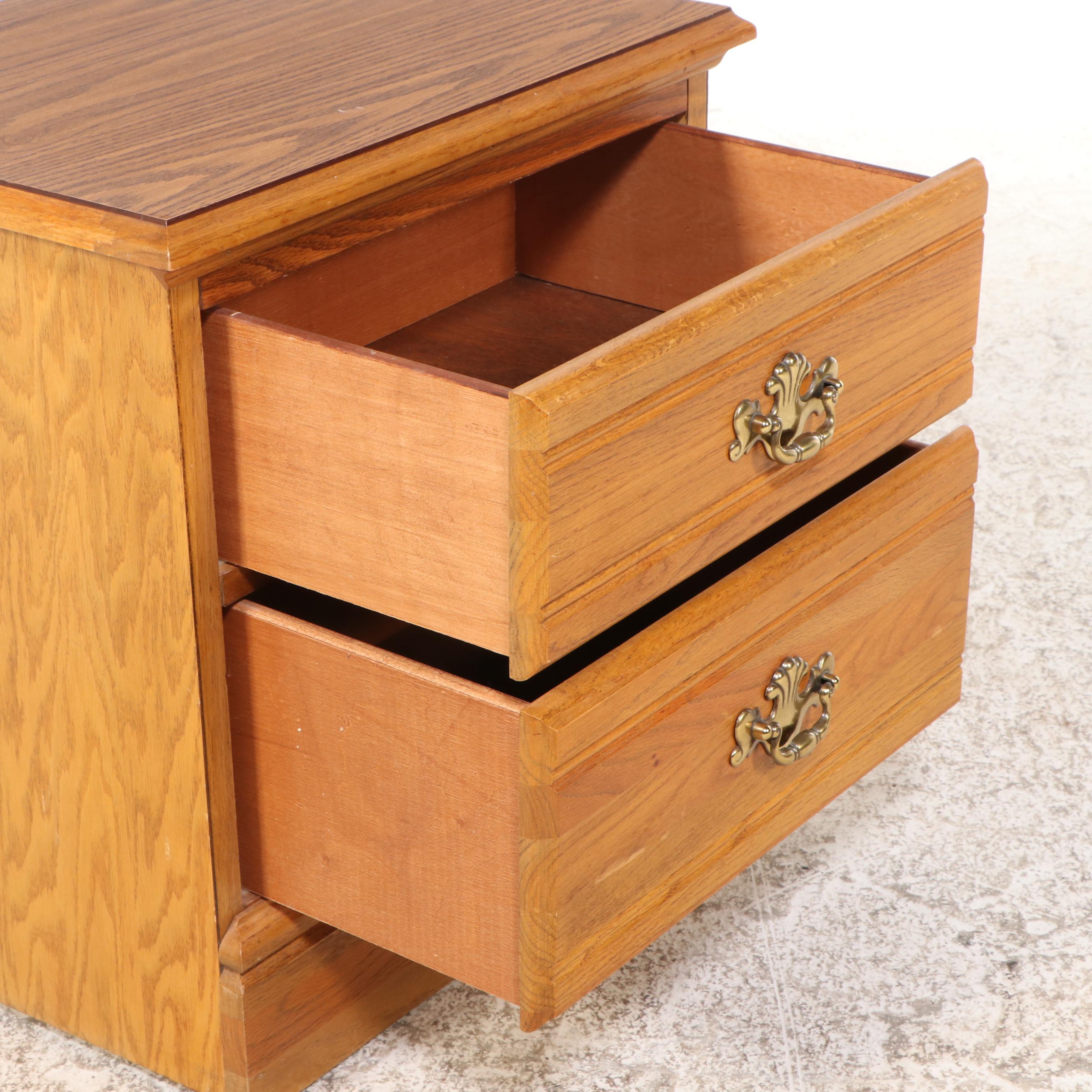 Carolina Furniture Inc. Federal Style Oak Two-Drawer Chest, Late 20th Century