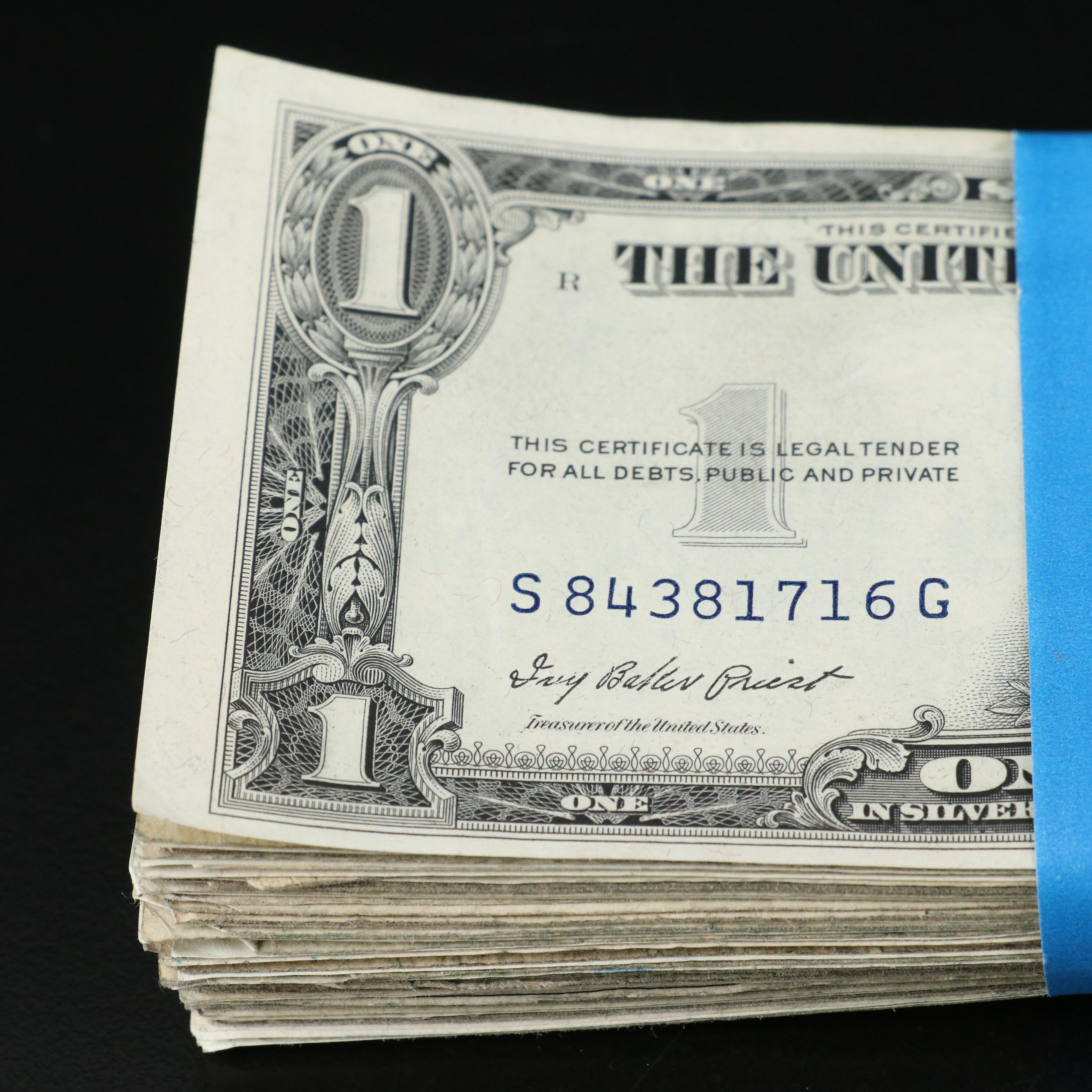 Collection of 100 Assorted 1935 One Dollar Silver Certificates