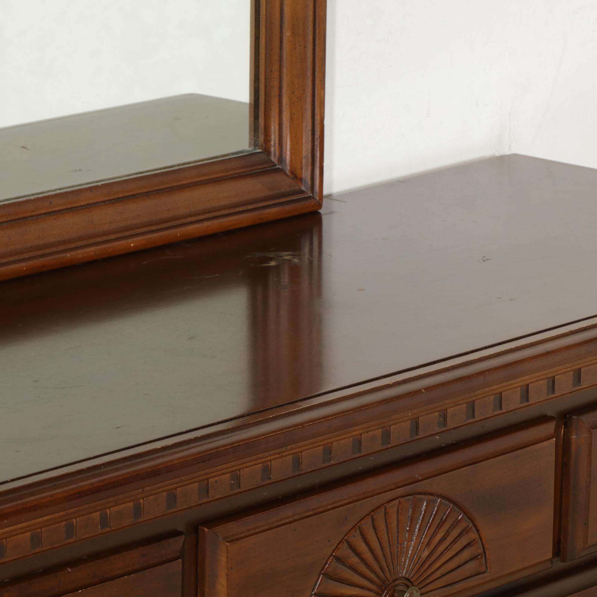 Vaughn Furniture Federal Style Cherry Dresser and Mirror