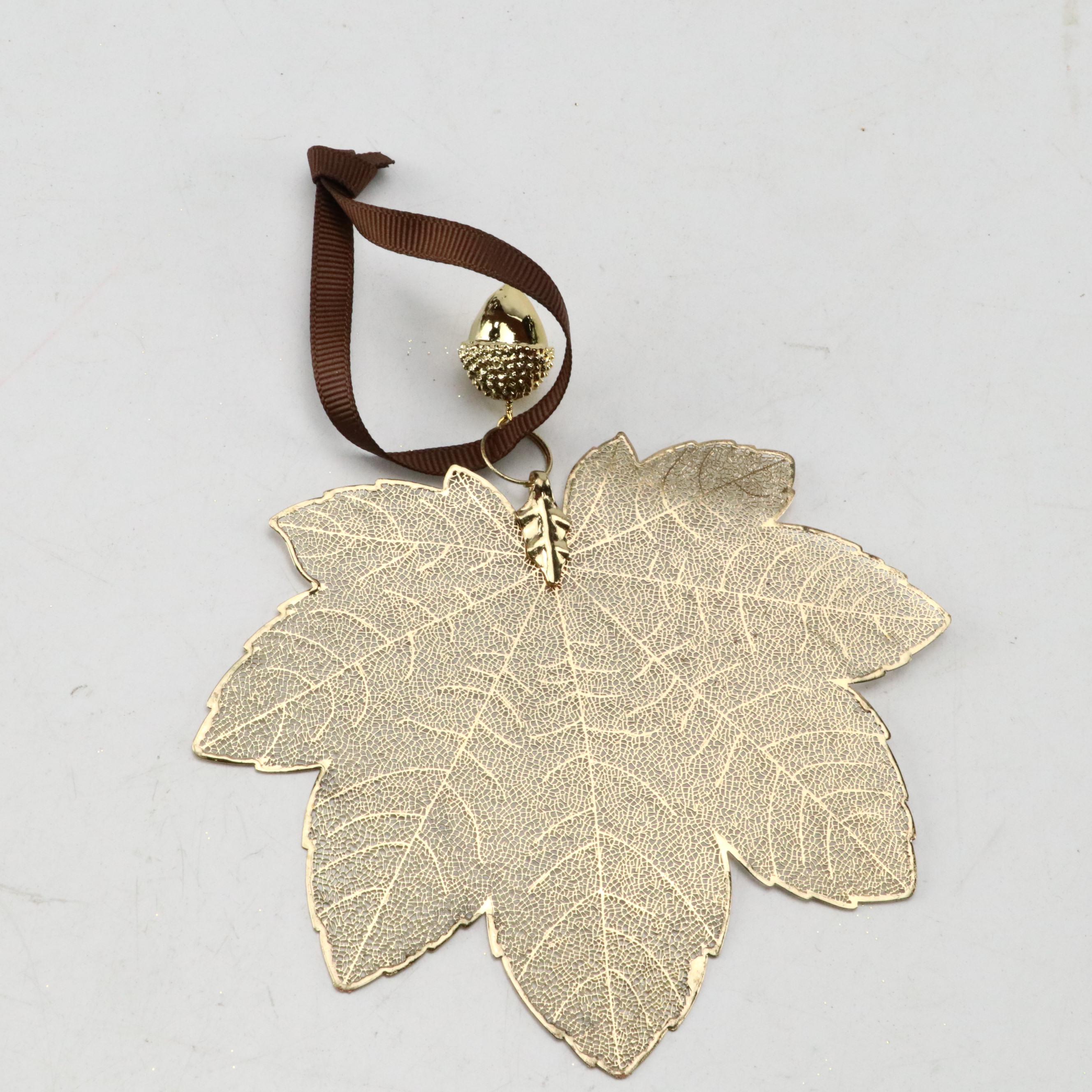 Crate & Barrel Maple and Oak Leaf Ornaments