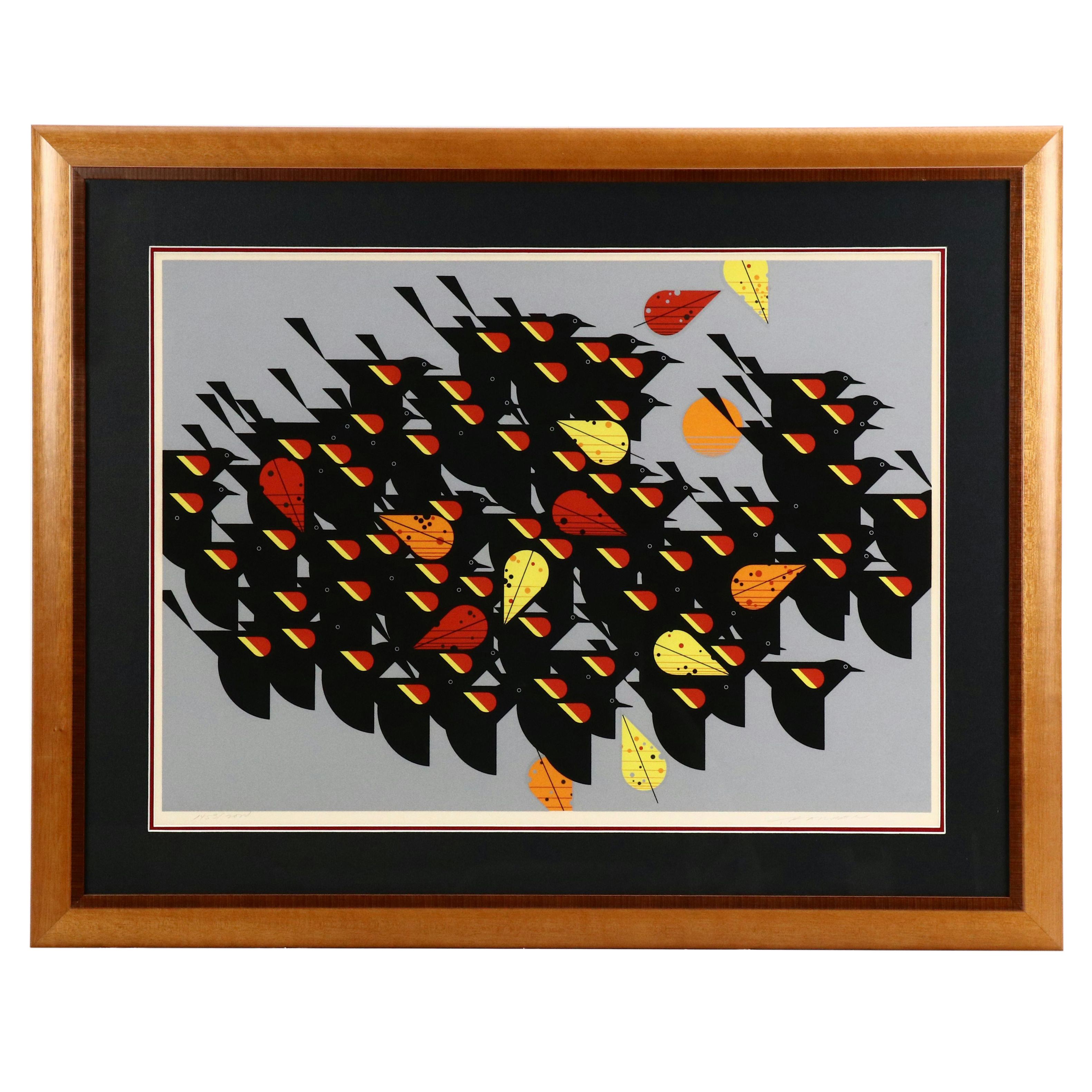 Charley Harper Serigraph "Birds of a Feather"