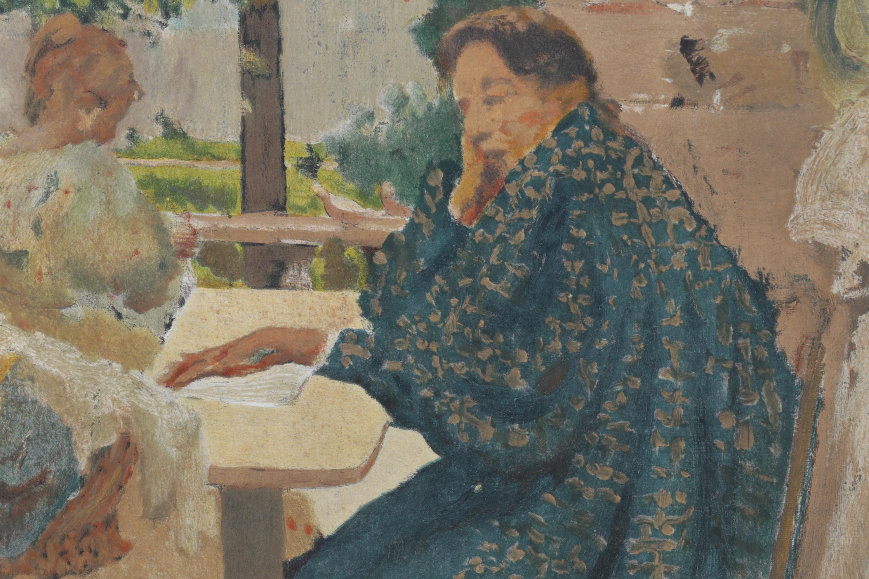 Lithograph After Ker-Xavier Roussel "Femme au Peignoir Bleu Moucheté" 1966