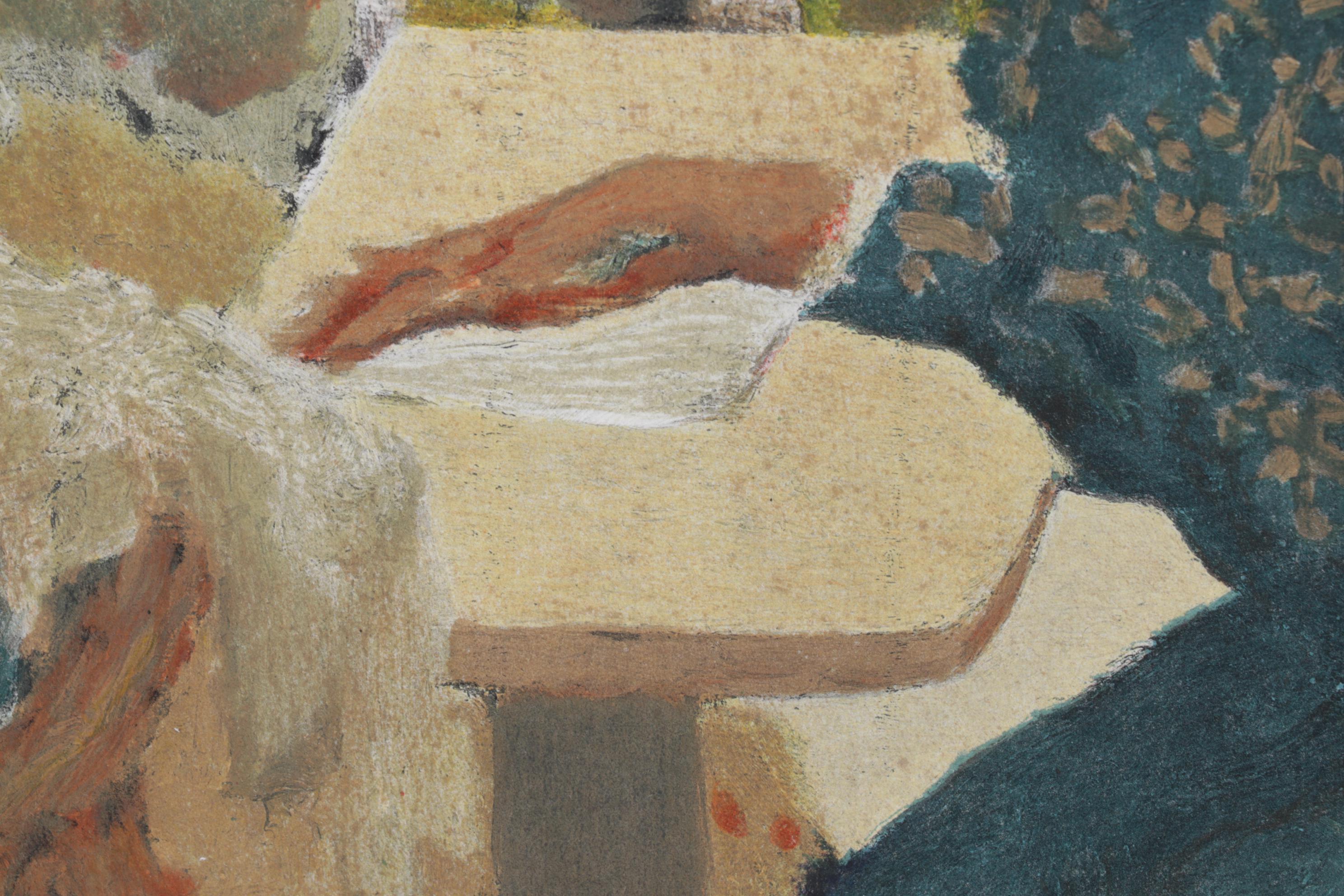 Lithograph After Ker-Xavier Roussel "Femme au Peignoir Bleu Moucheté" 1966