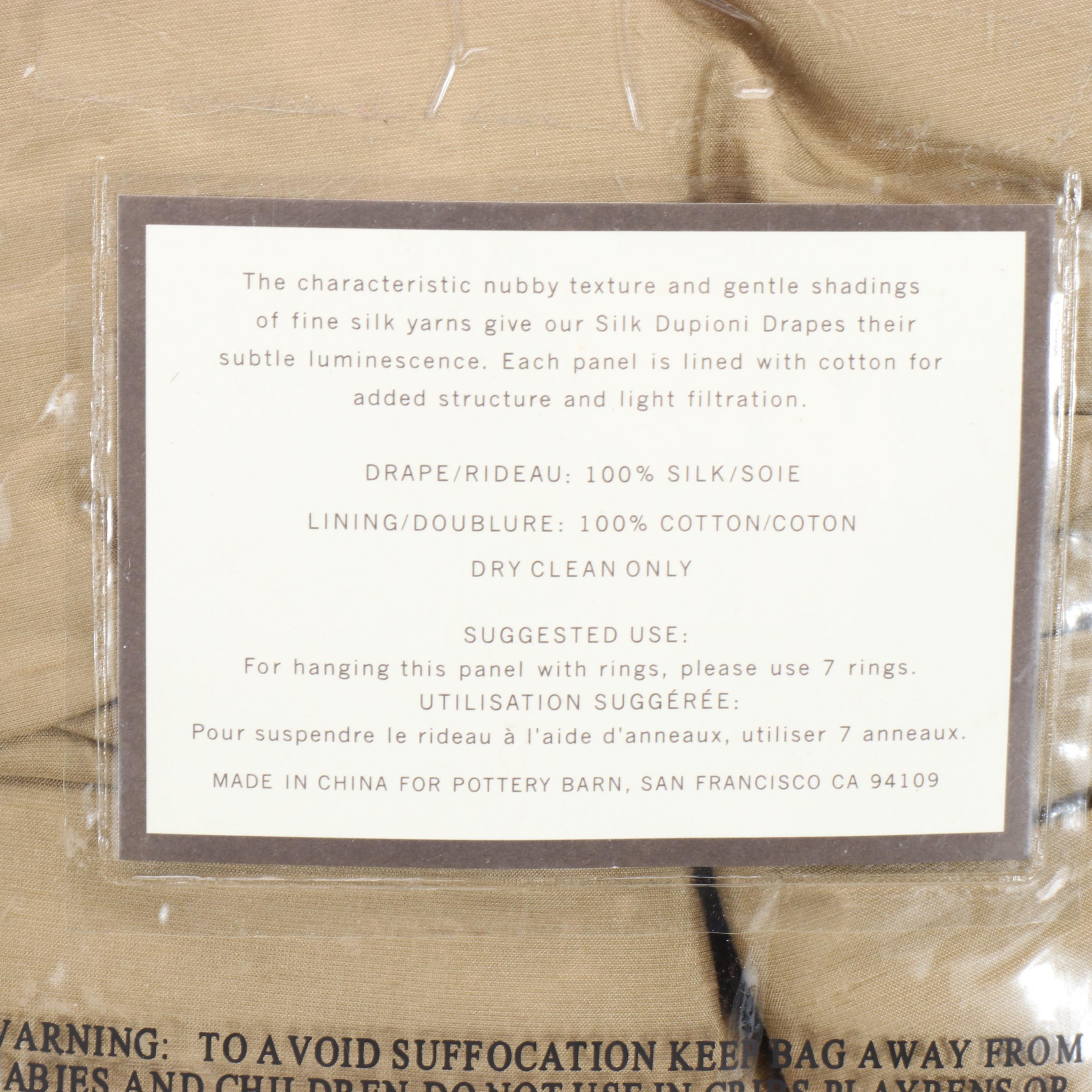 Pottery Barn and Foundations Silk Dupioni Drapes with Throw Pillows