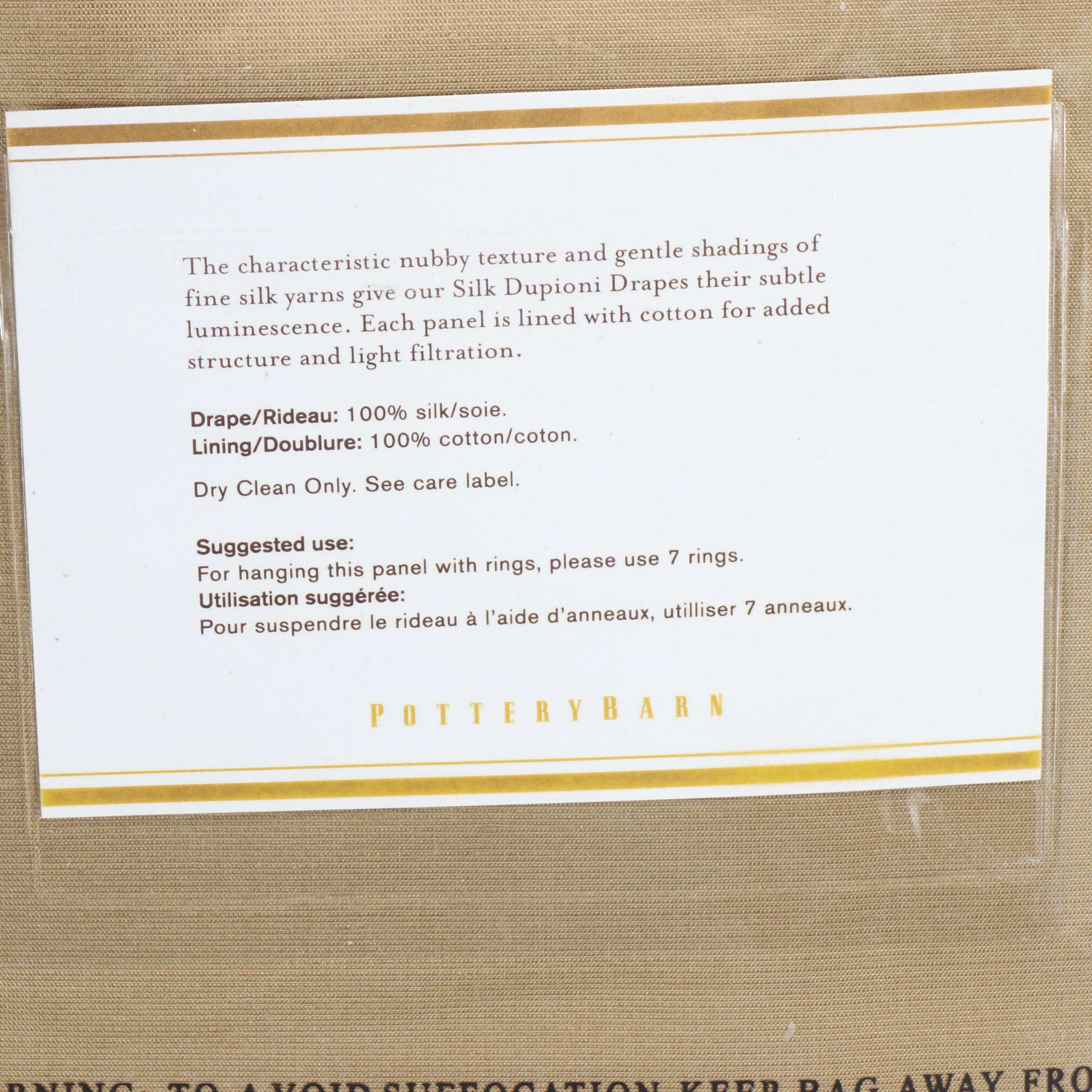 Pottery Barn and Foundations Silk Dupioni Drapes with Throw Pillows