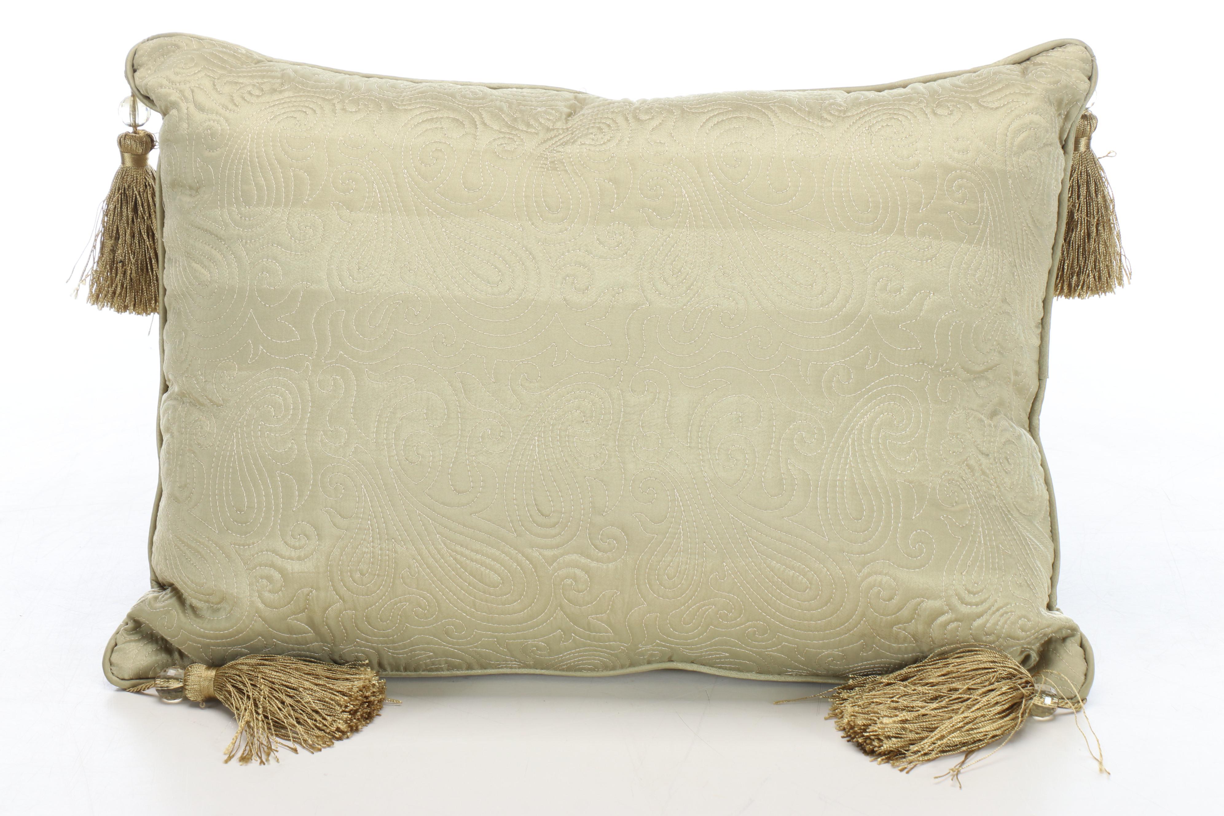 Pottery Barn and Foundations Silk Dupioni Drapes with Throw Pillows