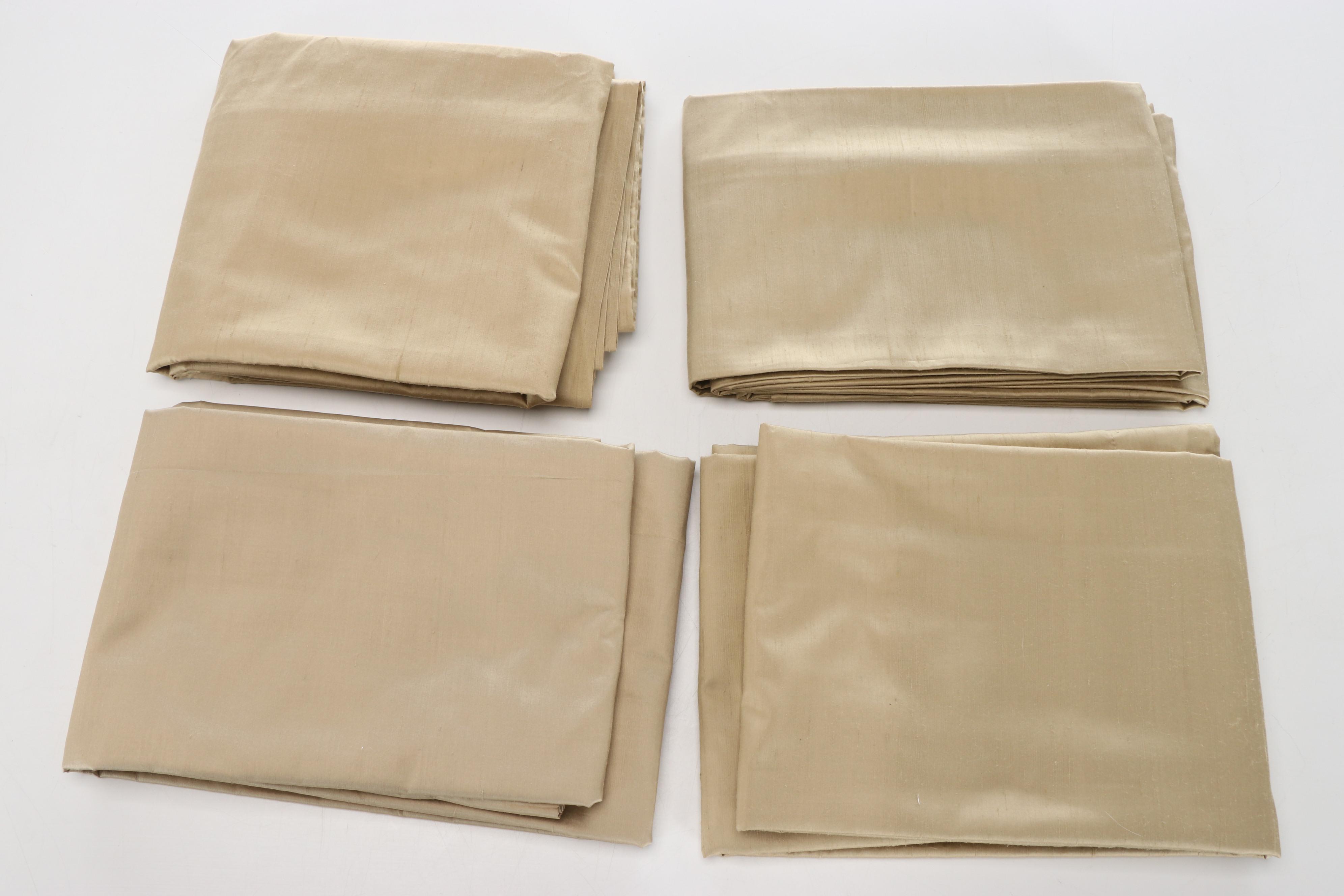 Pottery Barn and Foundations Silk Dupioni Drapes with Throw Pillows