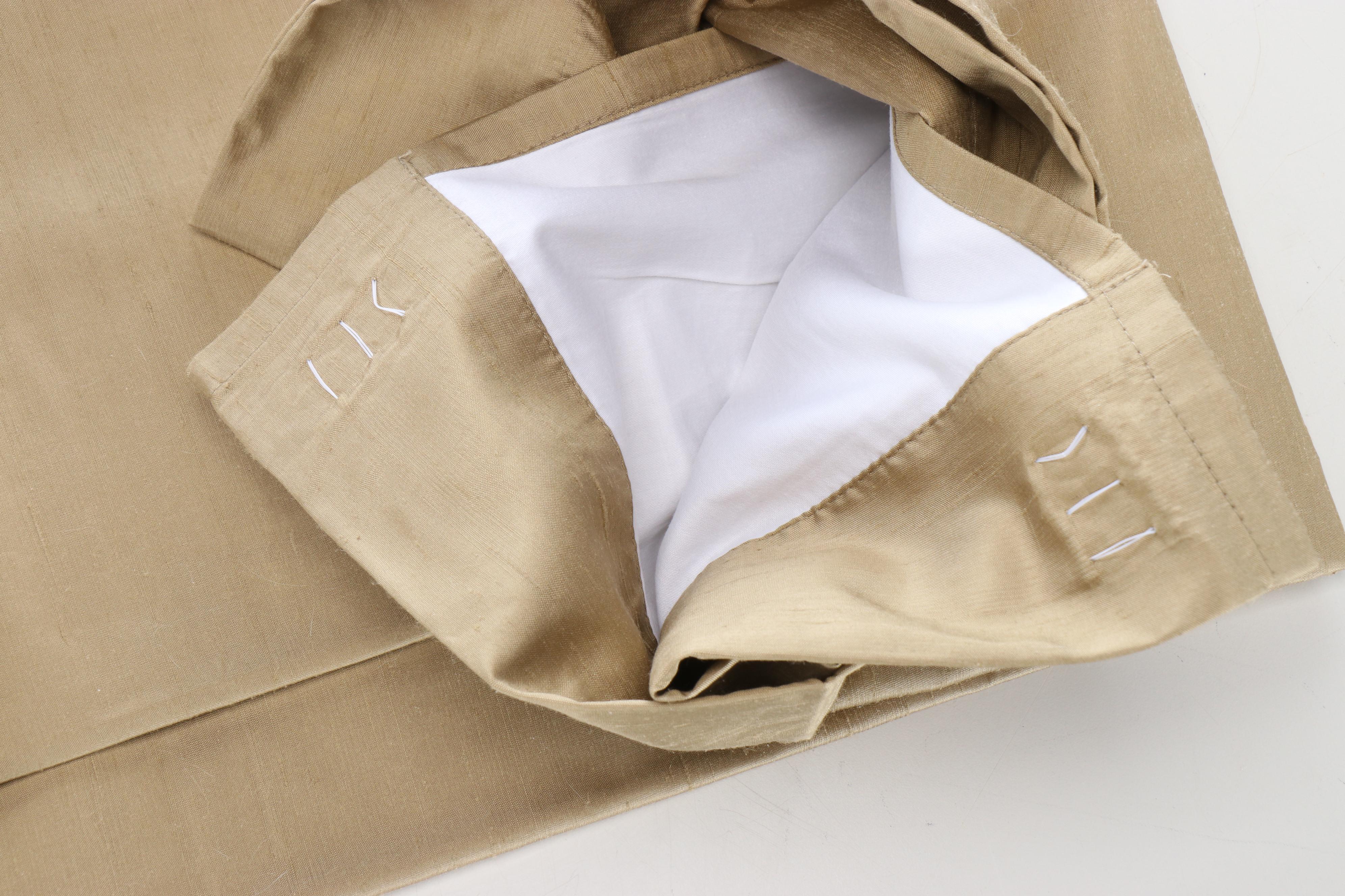 Pottery Barn and Foundations Silk Dupioni Drapes with Throw Pillows