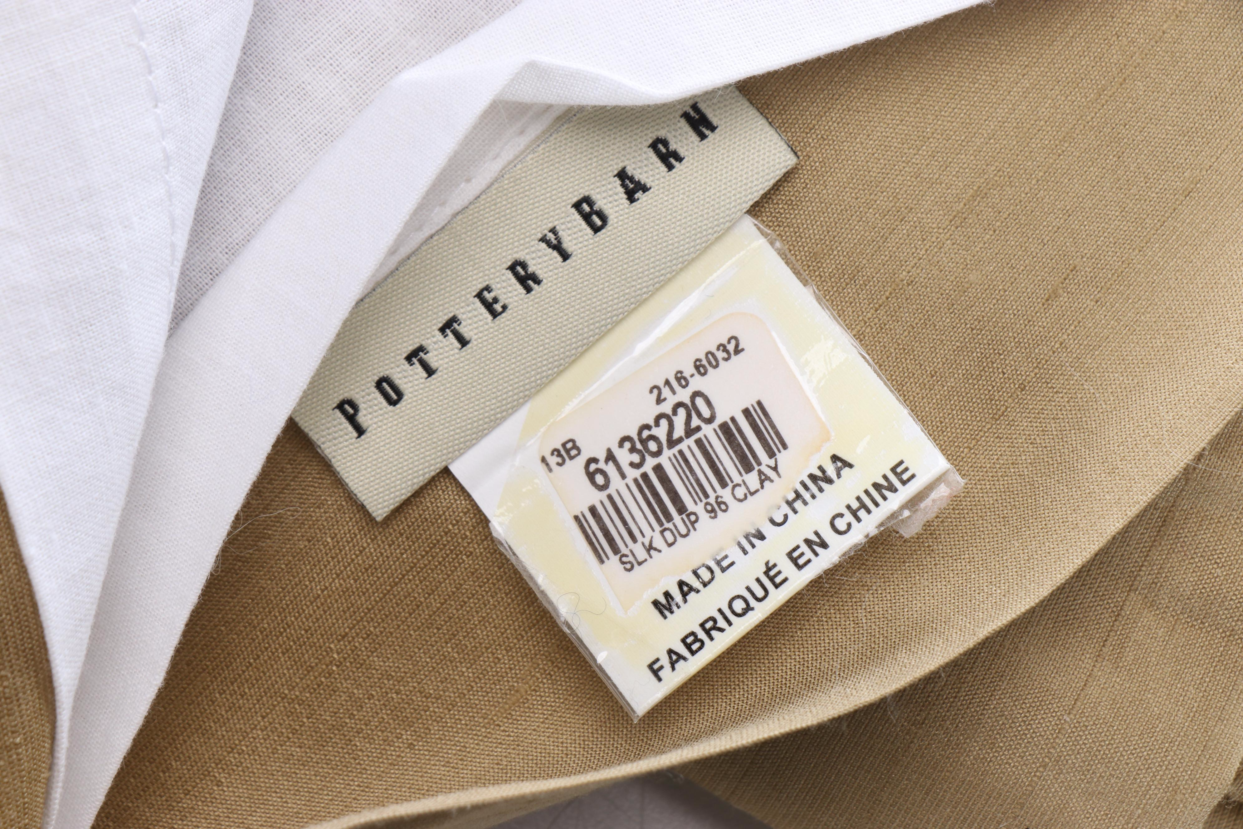 Pottery Barn and Foundations Silk Dupioni Drapes with Throw Pillows