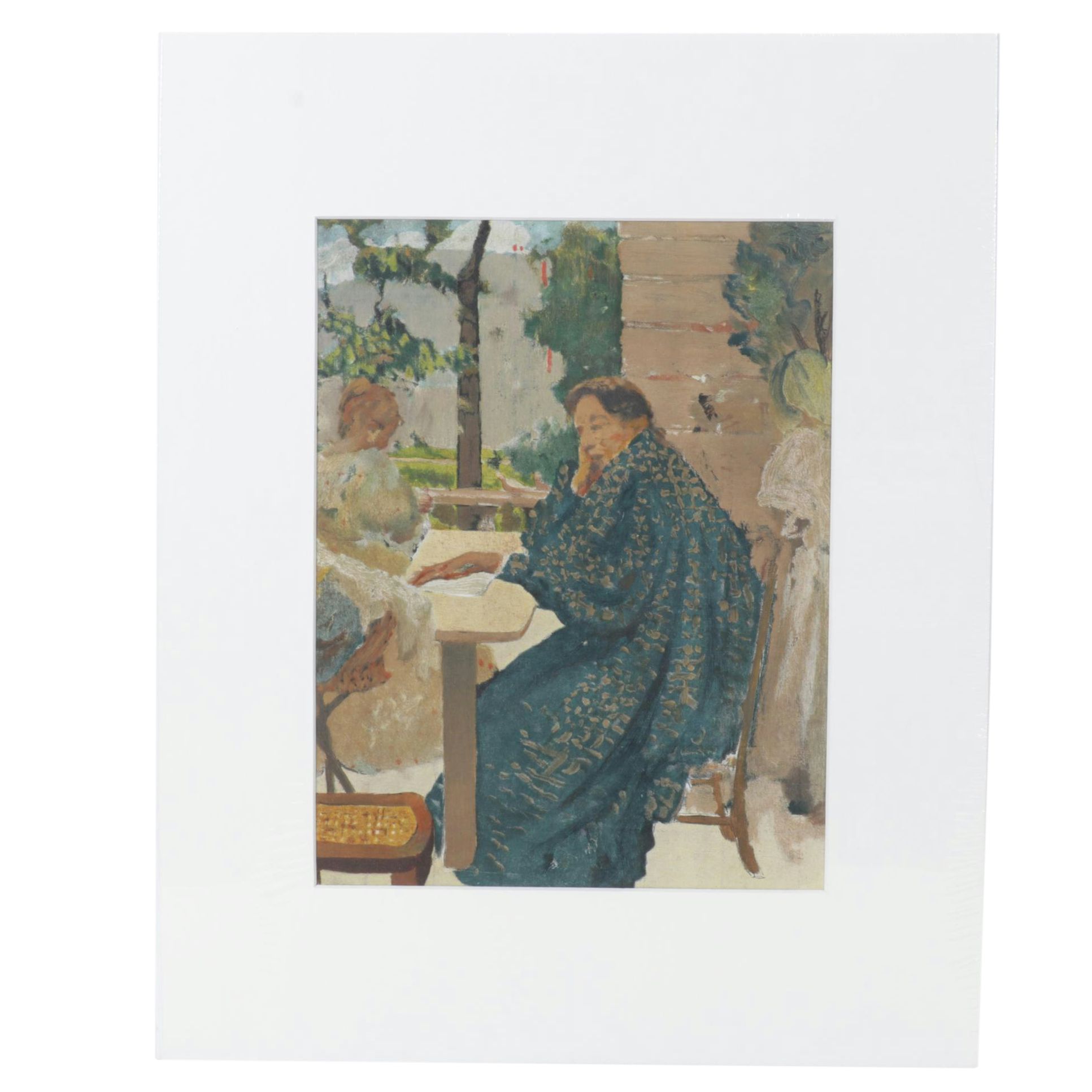 Lithograph After Ker-Xavier Roussel "Femme au Peignoir Bleu Moucheté" 1966