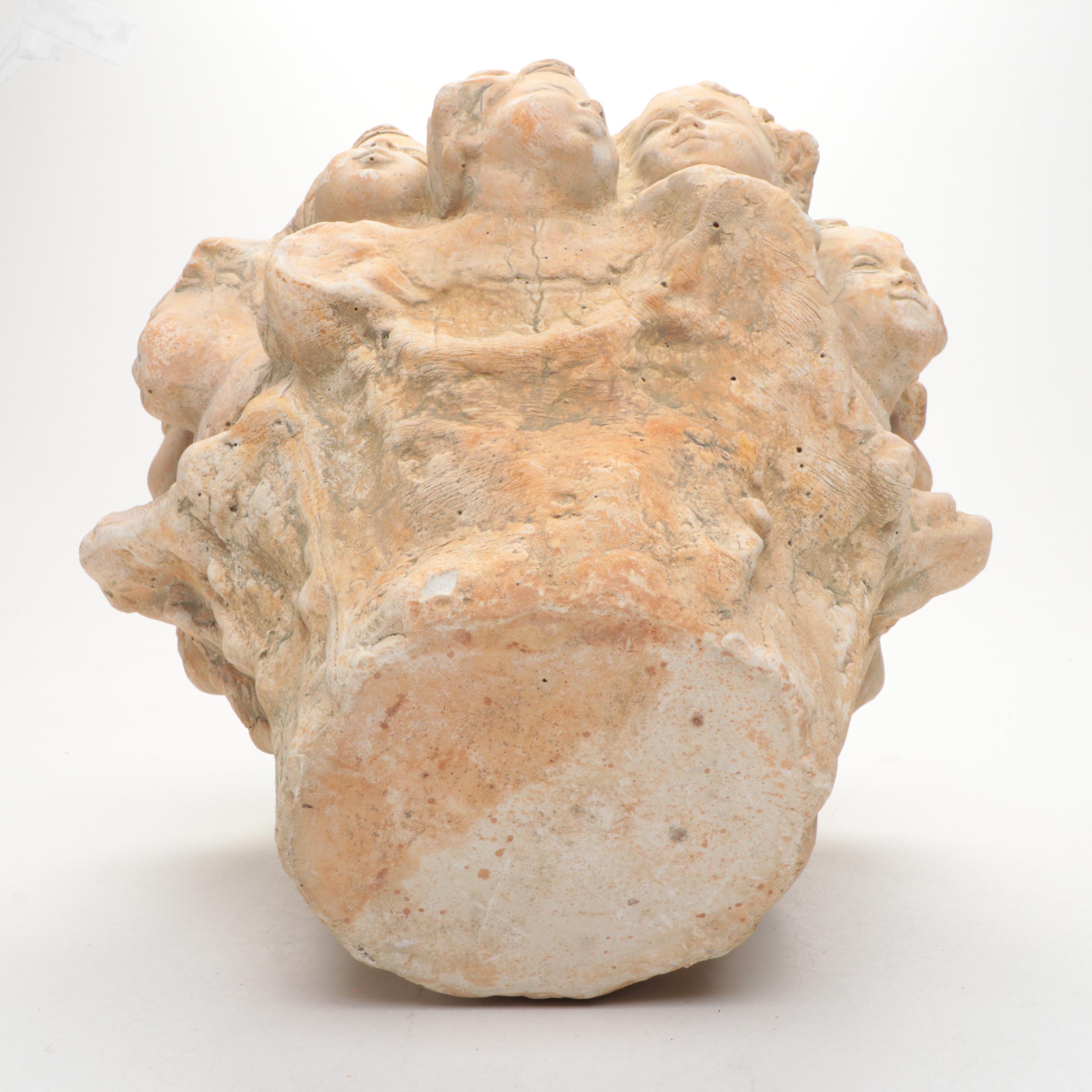 Monkey Form Resin Bookends with Ceramic Vase