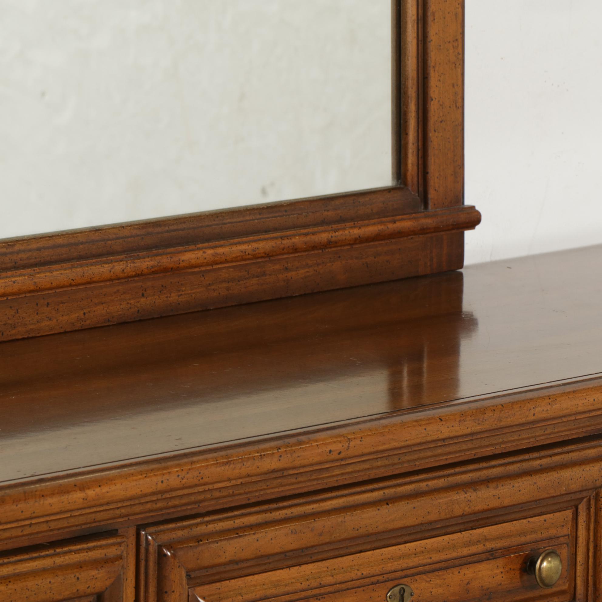 Wood Dresser and Mirror, Late 20th Century