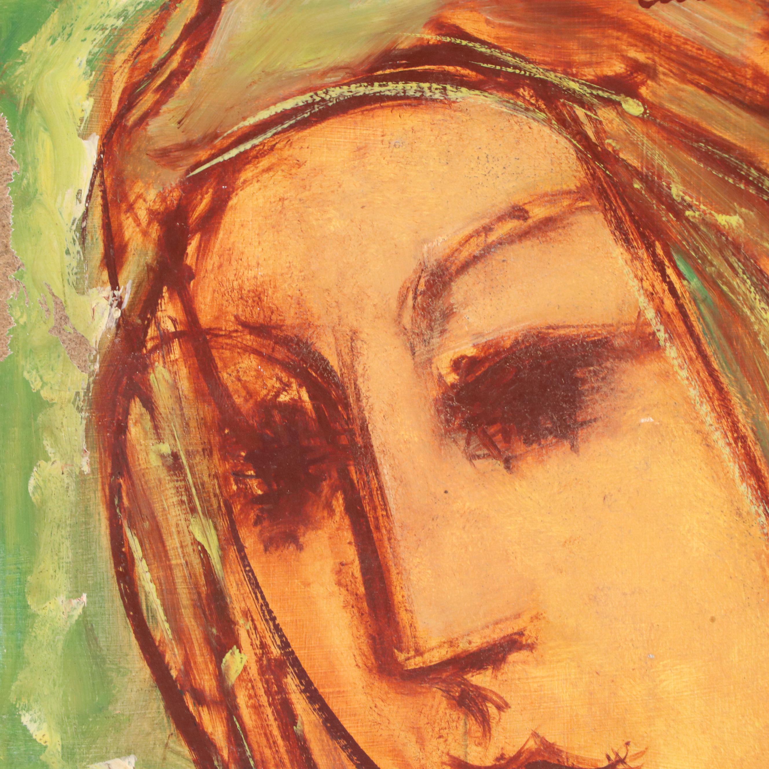 Eunice Katz Portrait Oil Painting, Mid to Late 20th Century