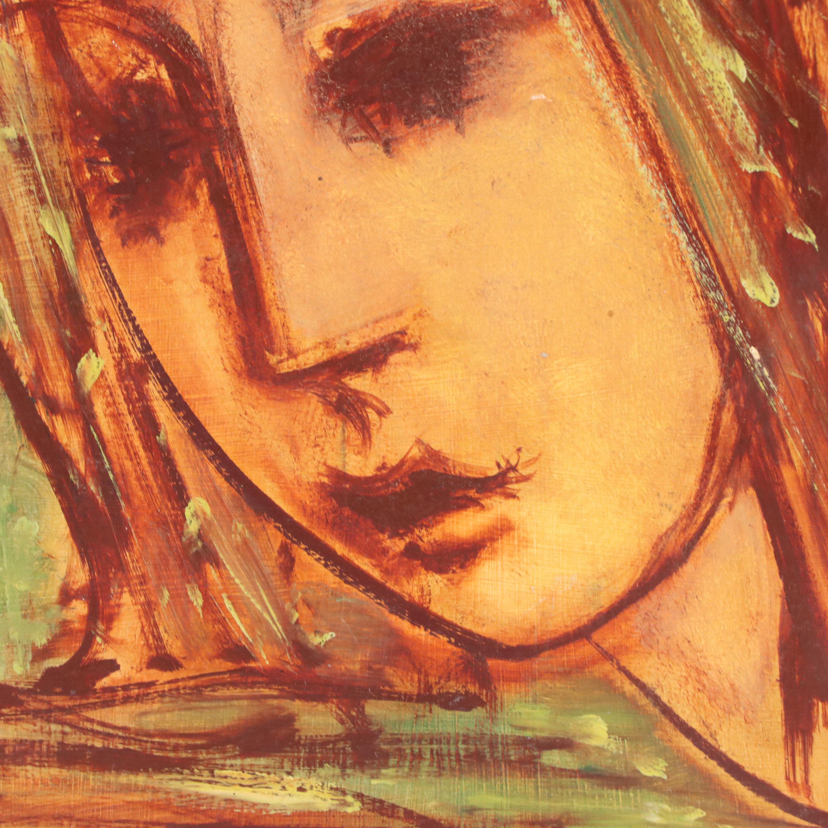 Eunice Katz Portrait Oil Painting, Mid to Late 20th Century