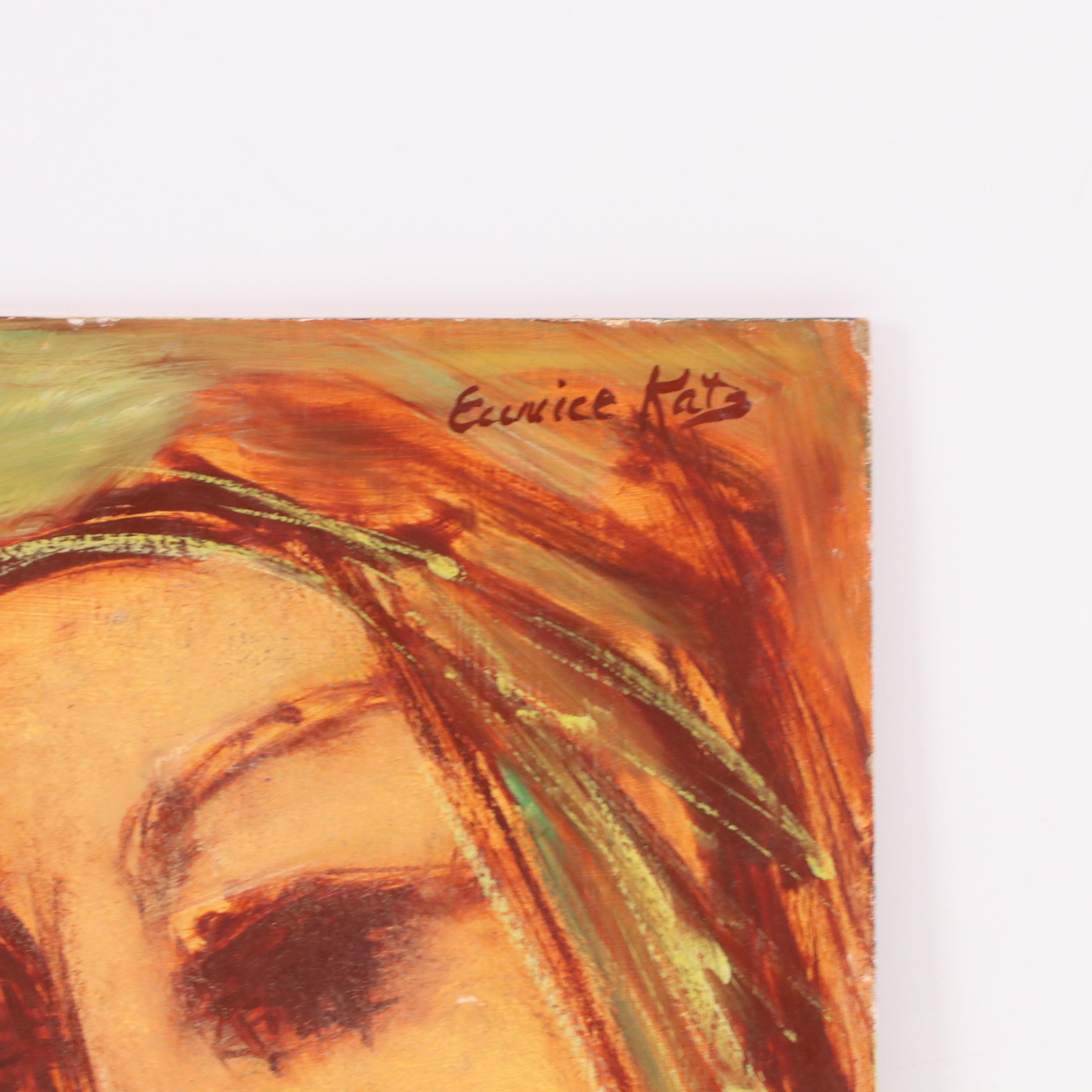 Eunice Katz Portrait Oil Painting, Mid to Late 20th Century