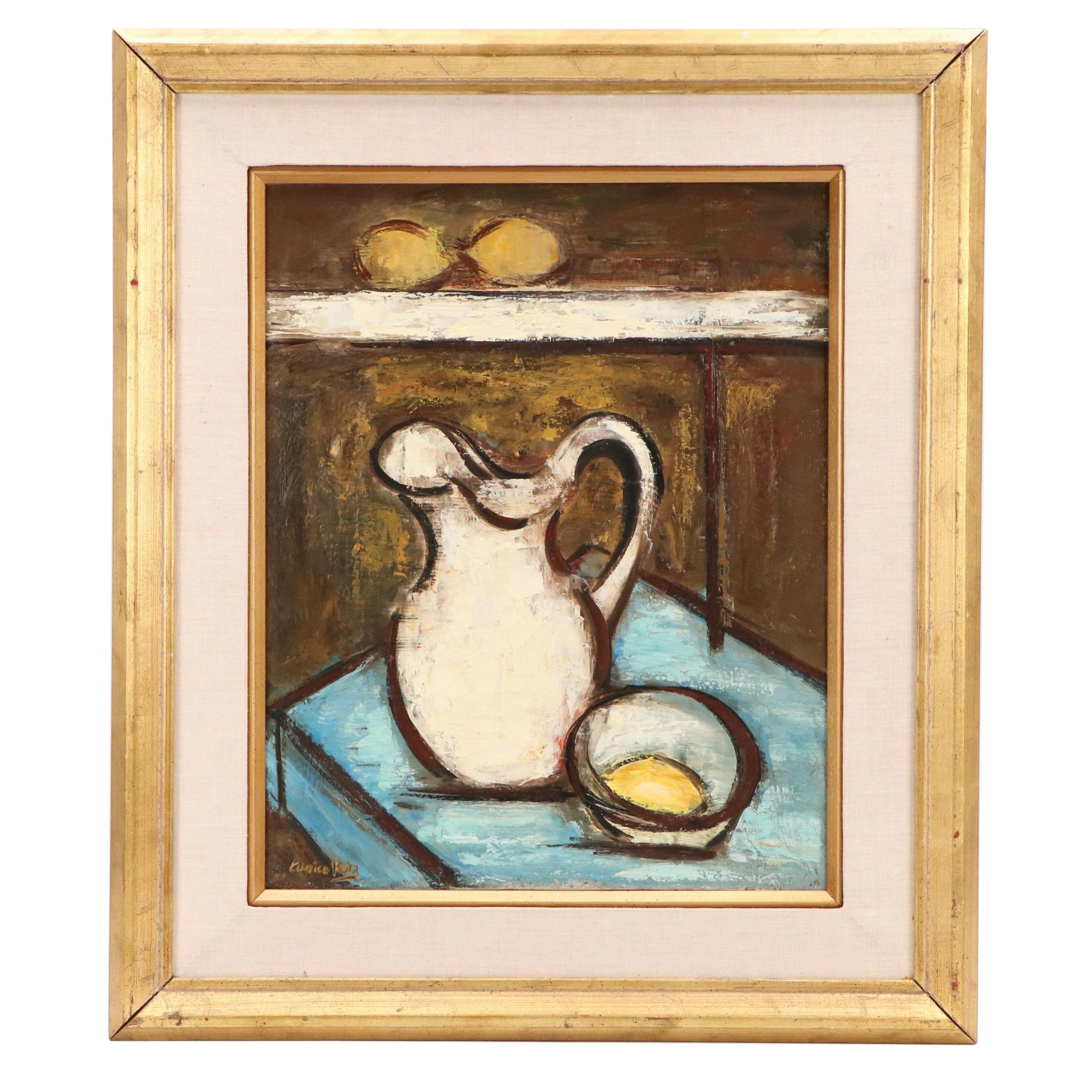 Eunice Katz Still Life Oil Painting, Mid to Late 20th Century