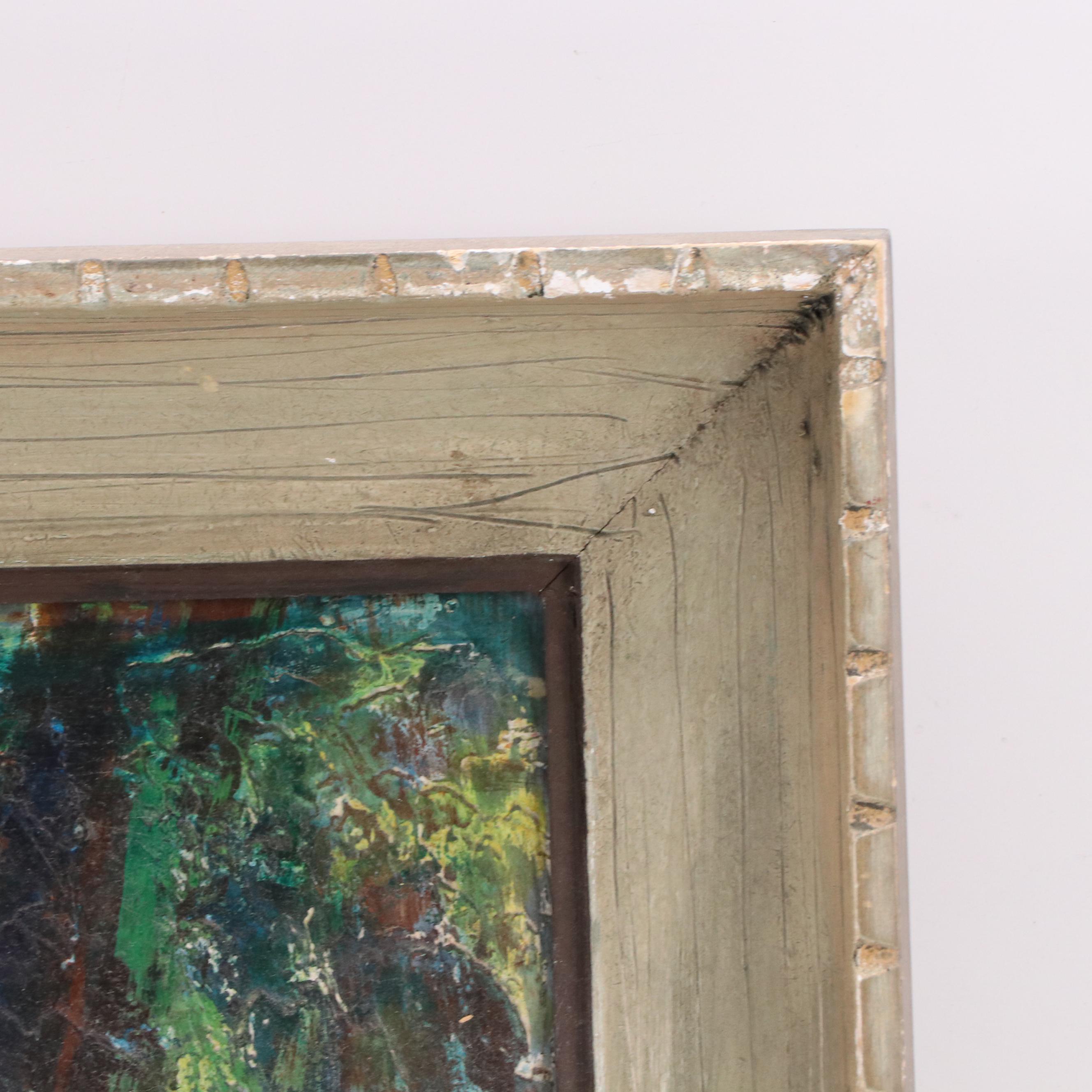 Eunice Katz Abstract Figurative Oil Painting, Mid to Late 20th Century