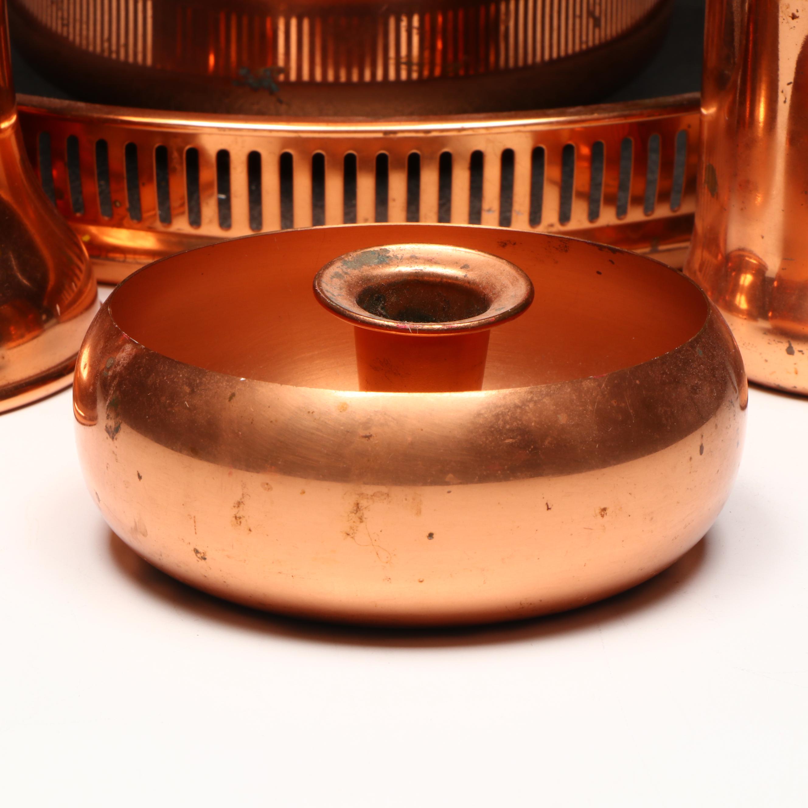 Coppercraft Guild Long Handled Coffee Pot with Other Tableware and Decor