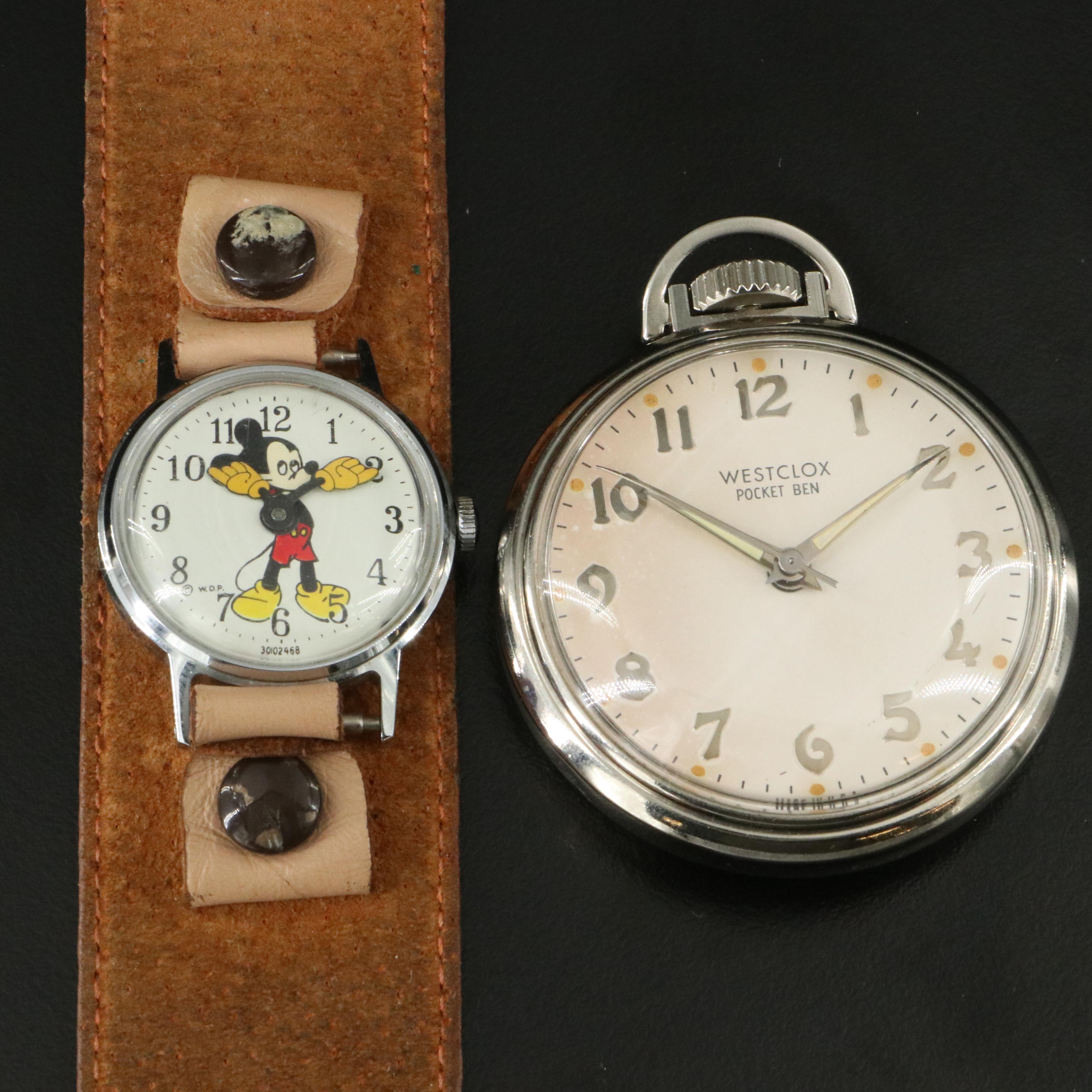 Westclox Pocket Ben and Mickey Mouse Watch