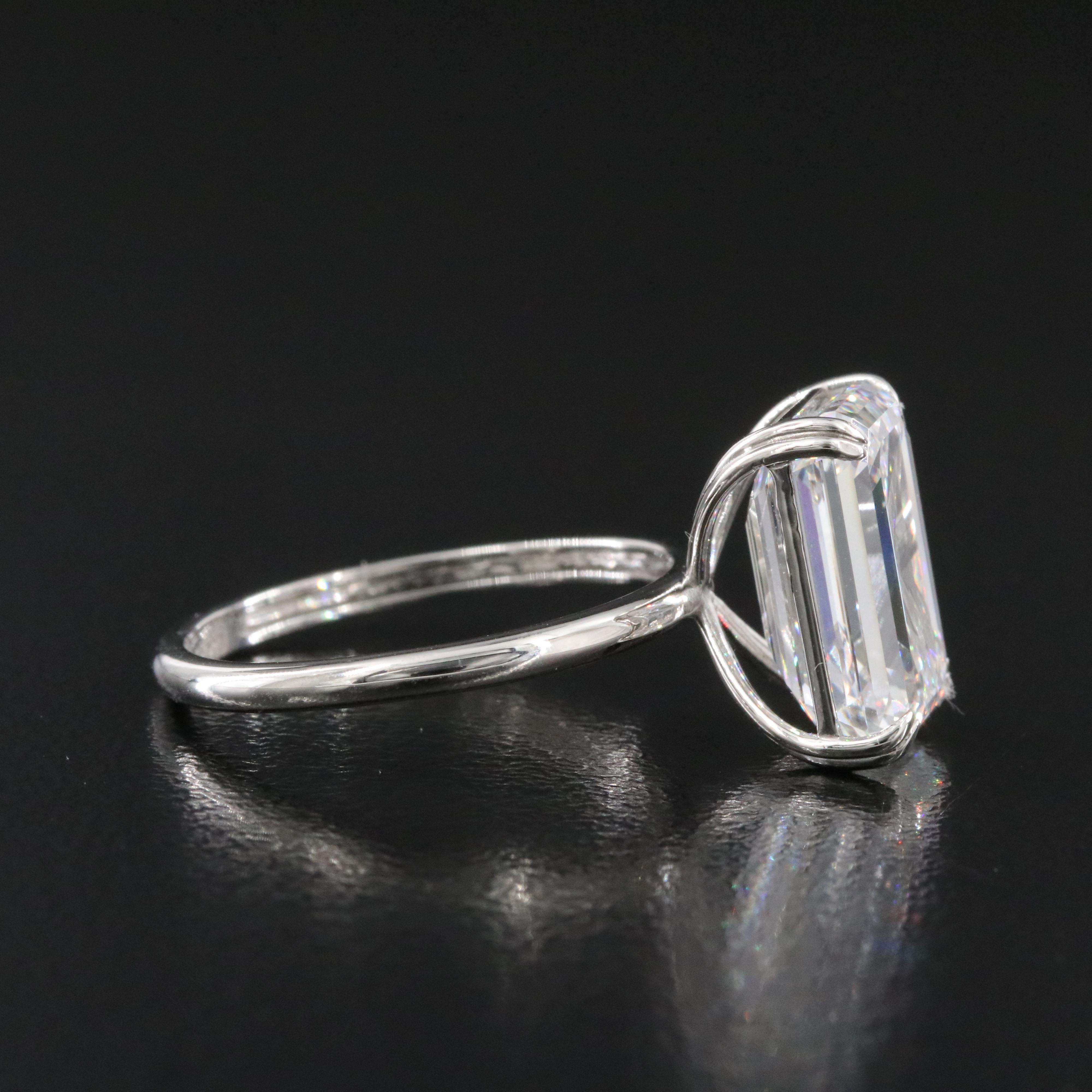 Platinum 5.51 CT Lab Grown Diamond Solitaire Ring with IGI Report