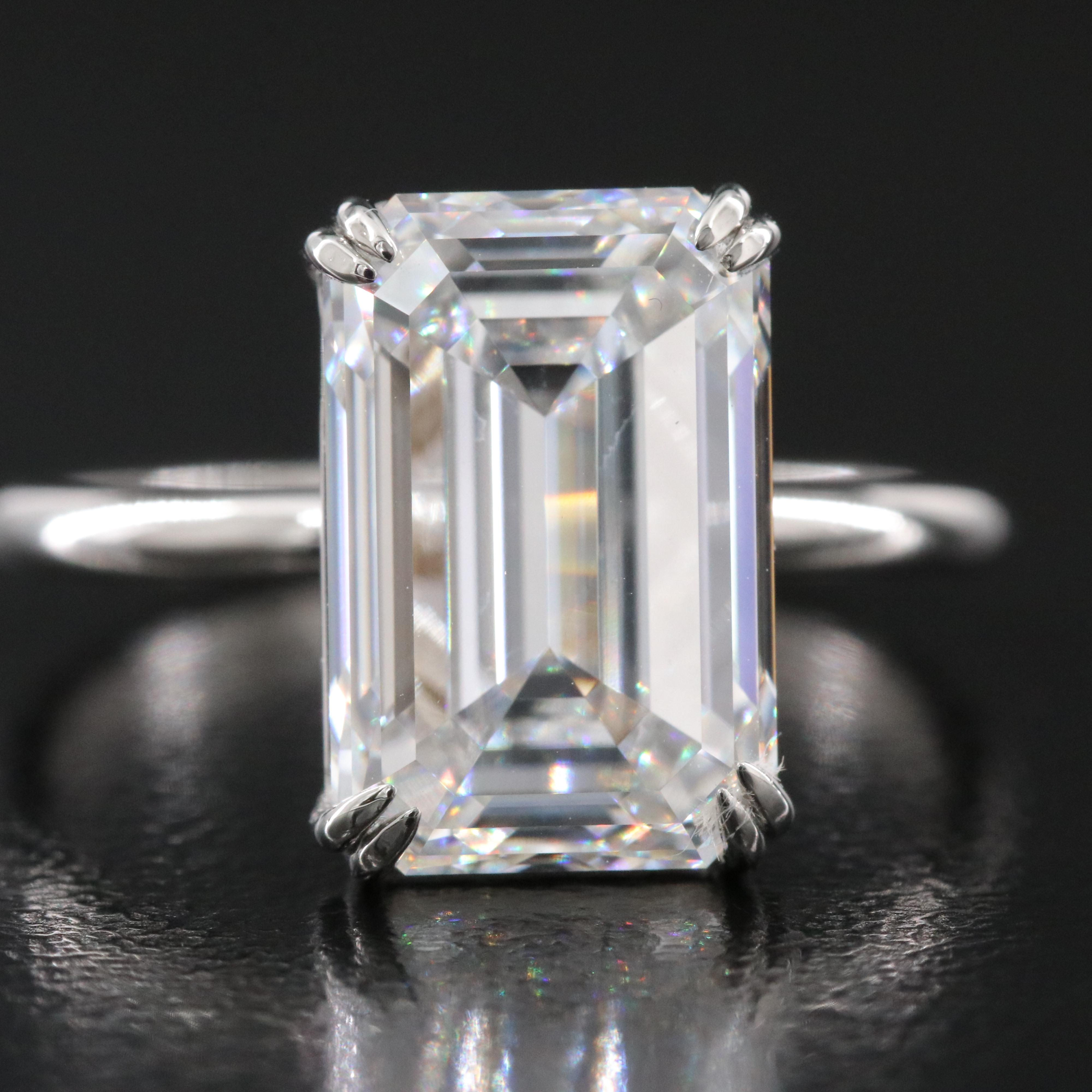 Platinum 5.51 CT Lab Grown Diamond Solitaire Ring with IGI Report