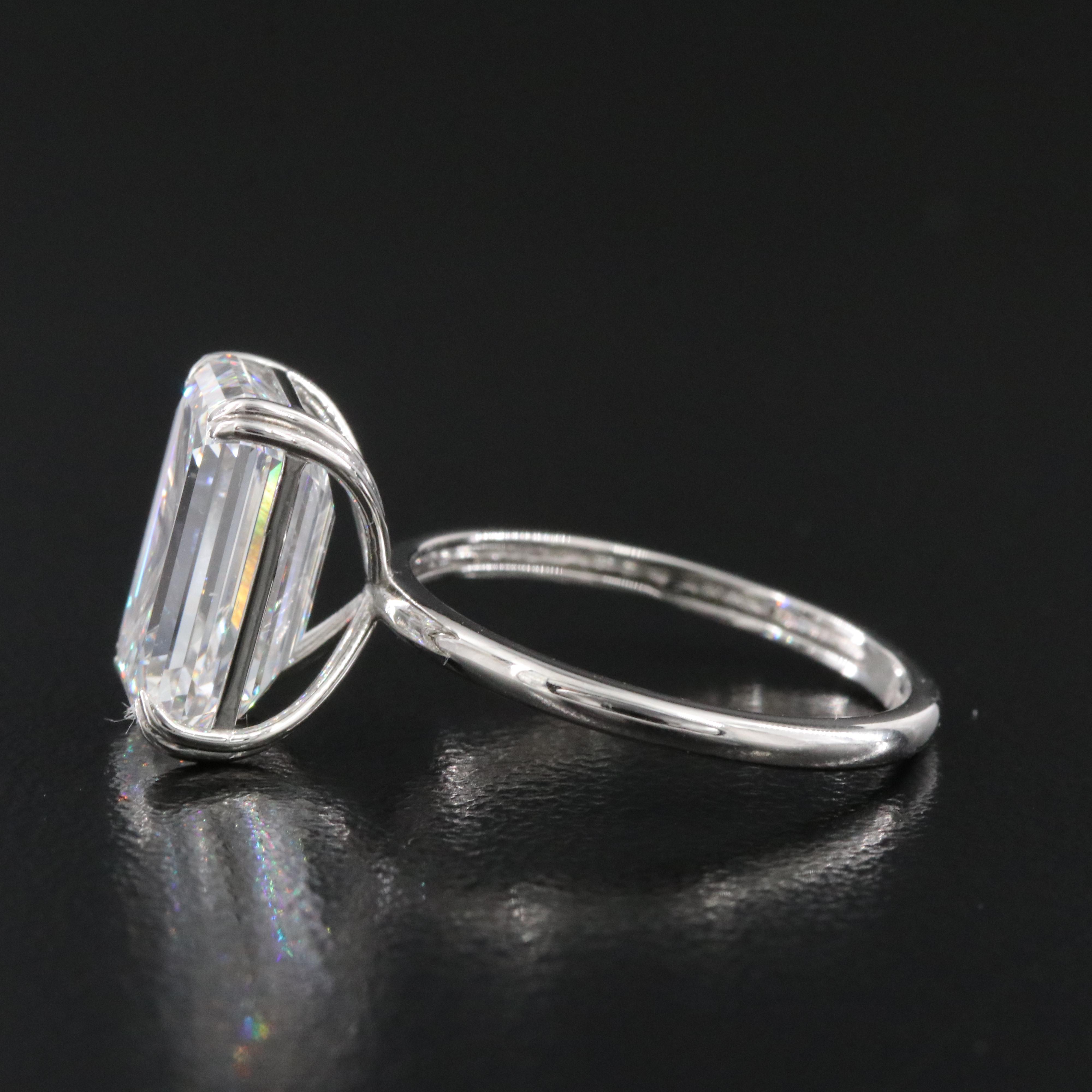 Platinum 5.51 CT Lab Grown Diamond Solitaire Ring with IGI Report