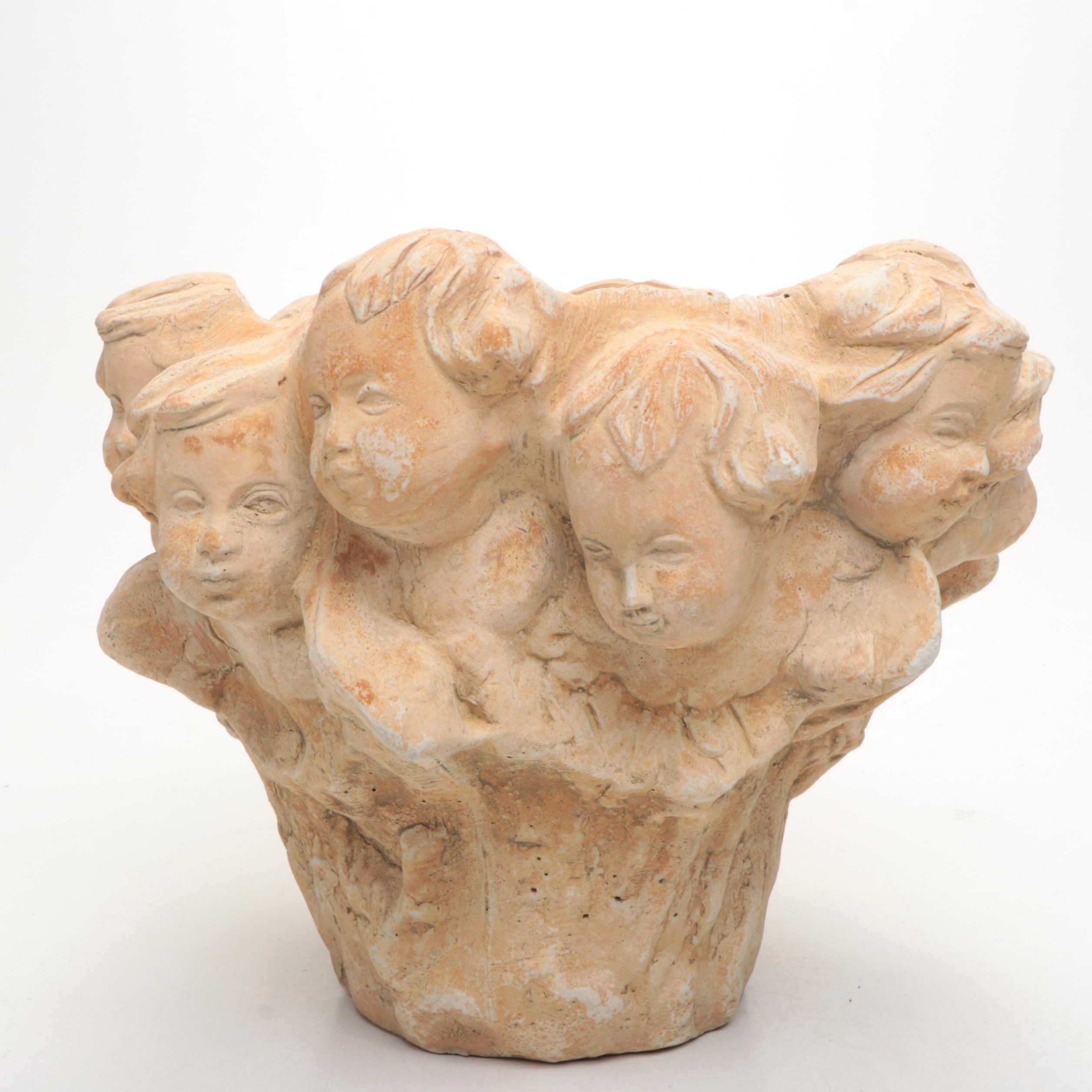 Monkey Form Resin Bookends with Ceramic Vase