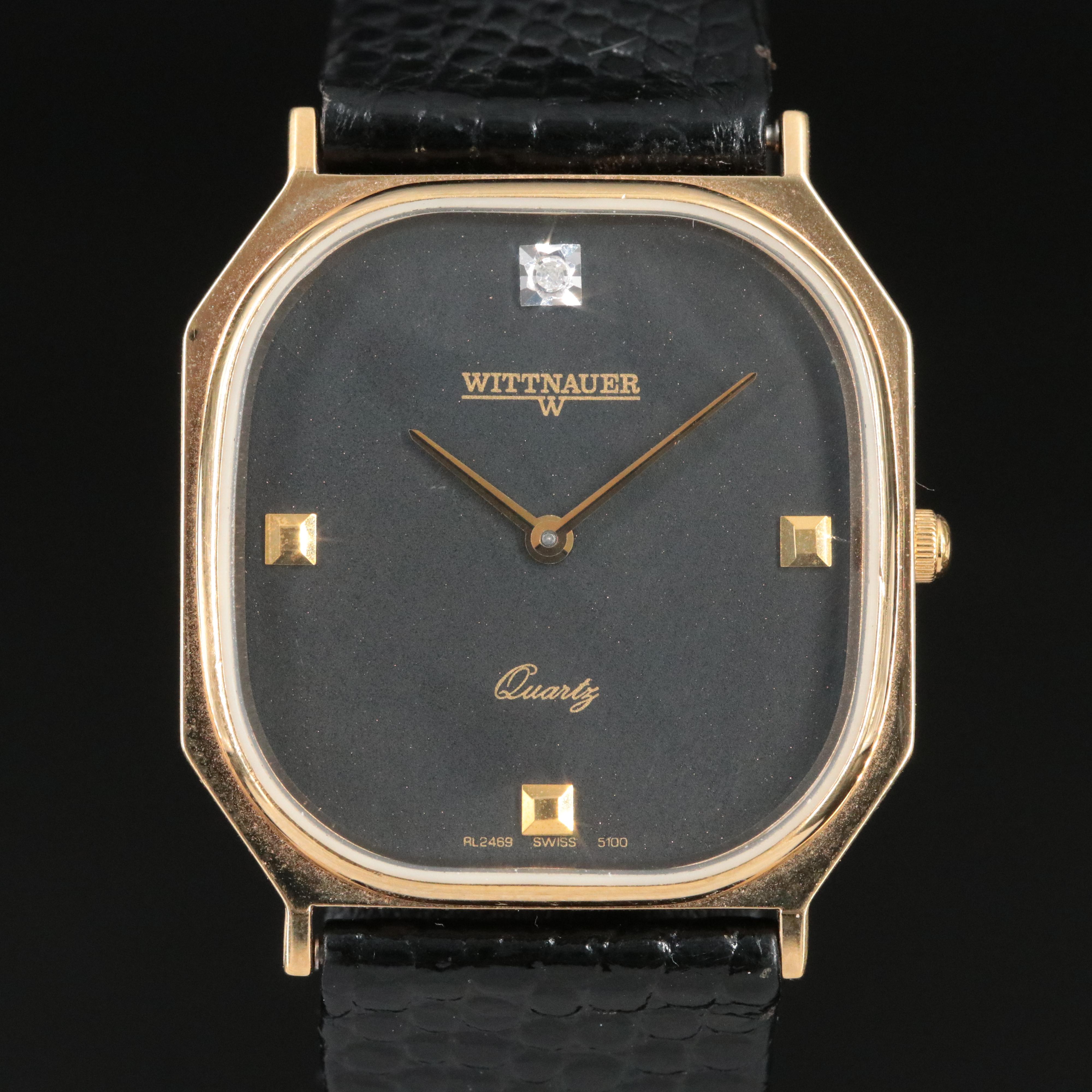 Wittnauer Quartz Diamond Dial Watch
