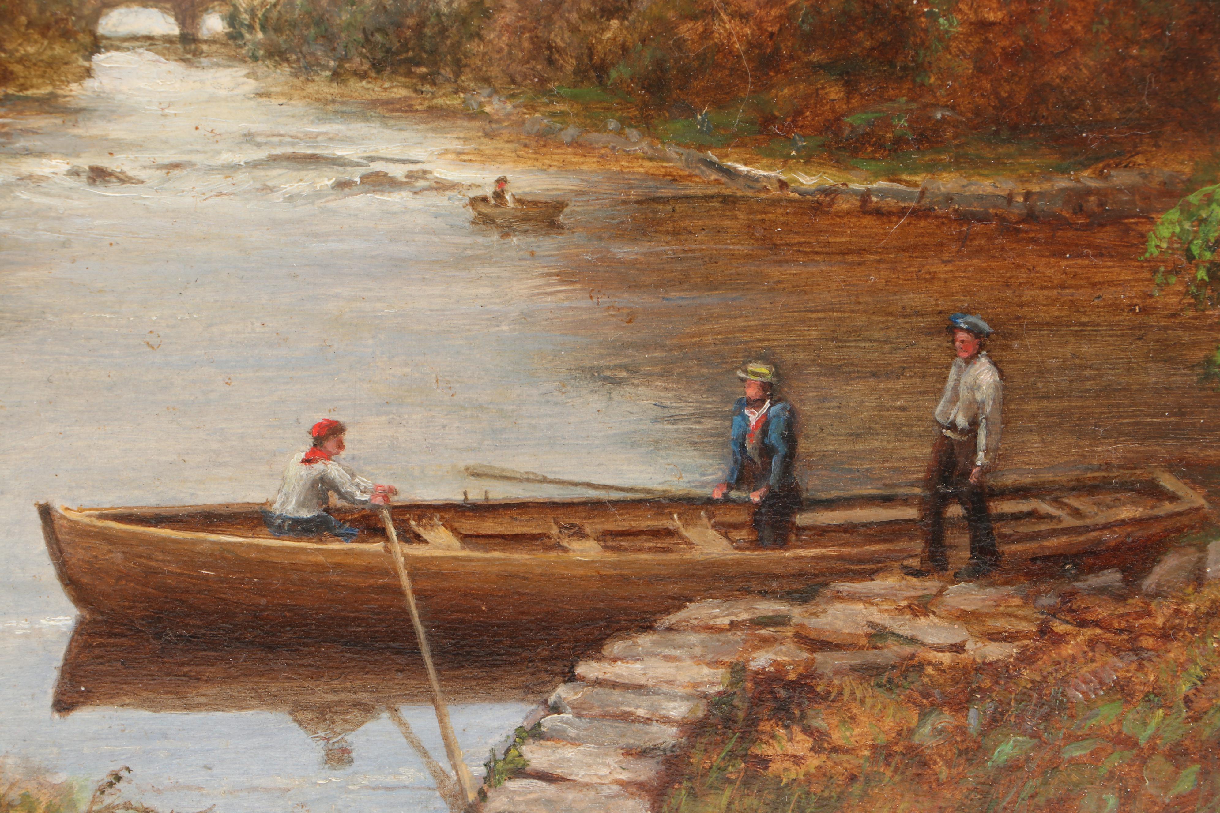 R. M. Baily Oil Painting "River Near Matlock," 1901
