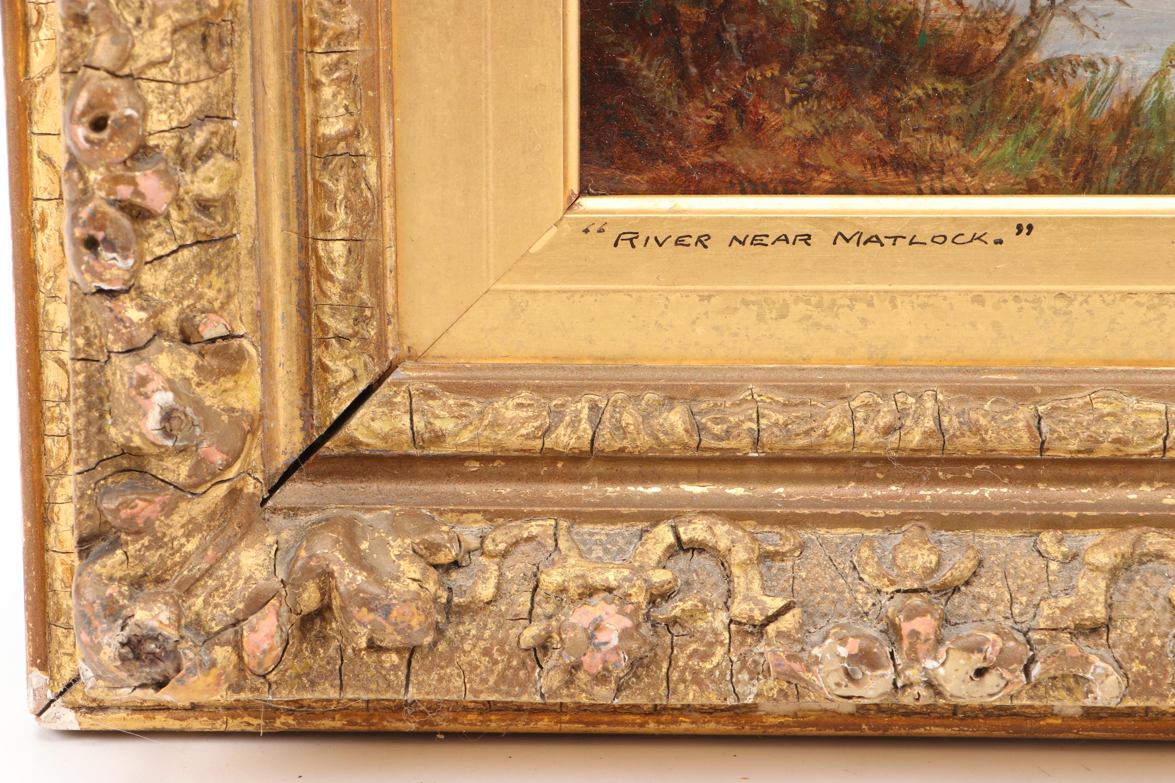 R. M. Baily Oil Painting "River Near Matlock," 1901