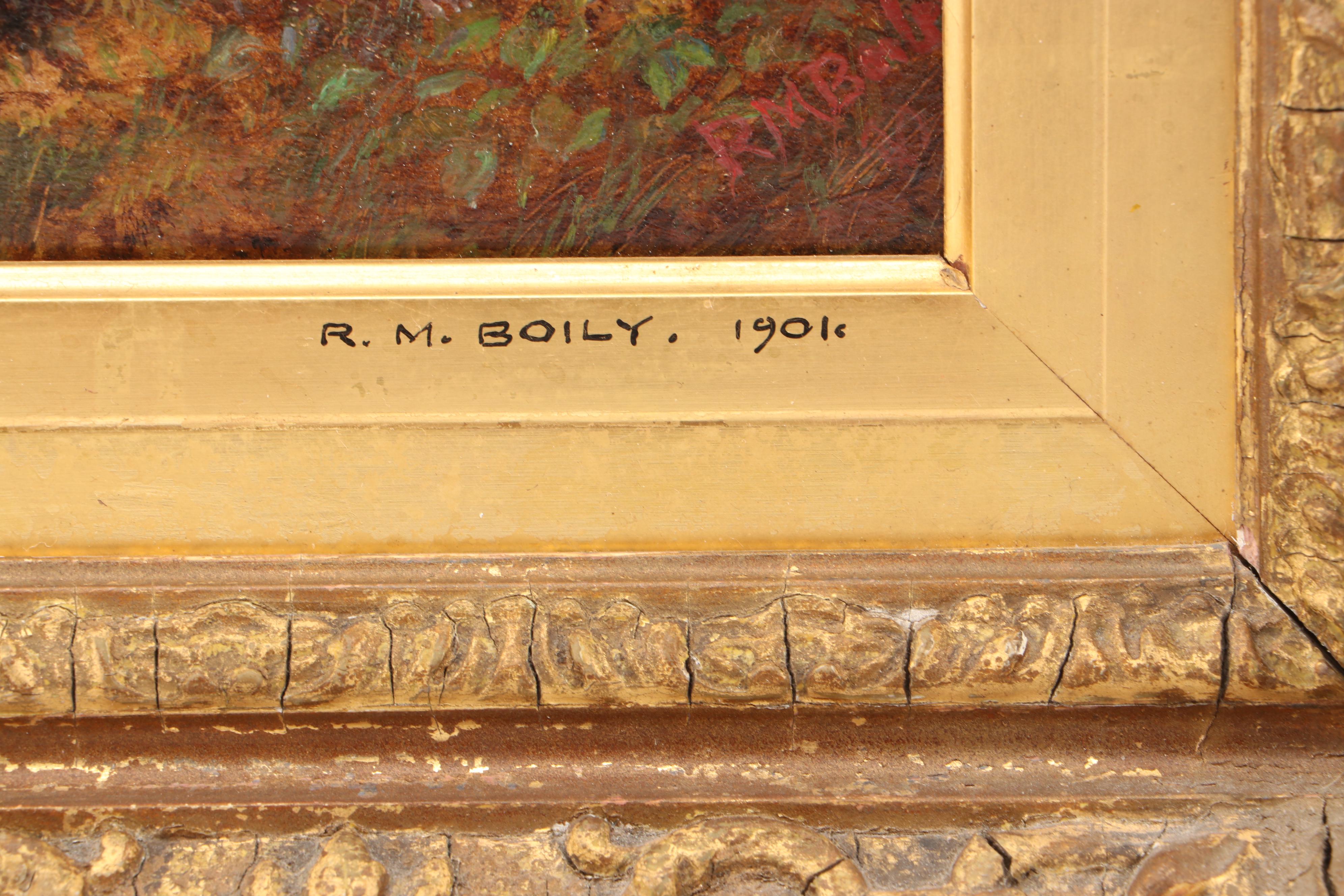 R. M. Baily Oil Painting "River Near Matlock," 1901