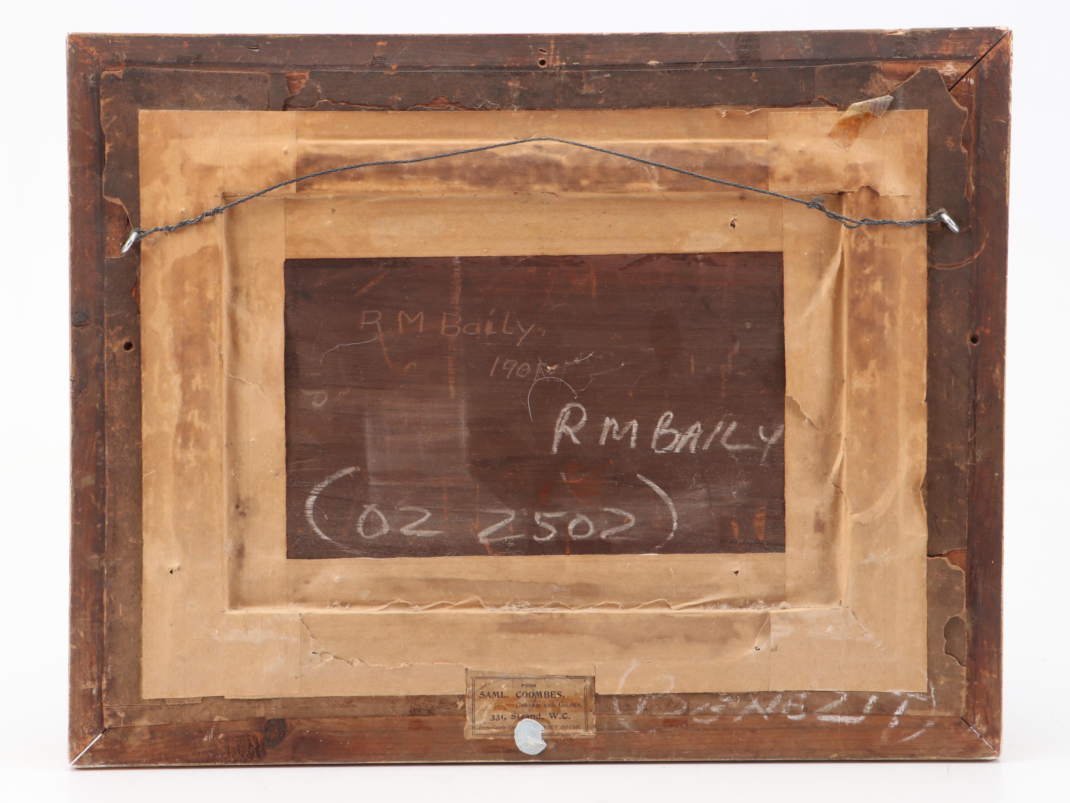 R. M. Baily Oil Painting "River Near Matlock," 1901