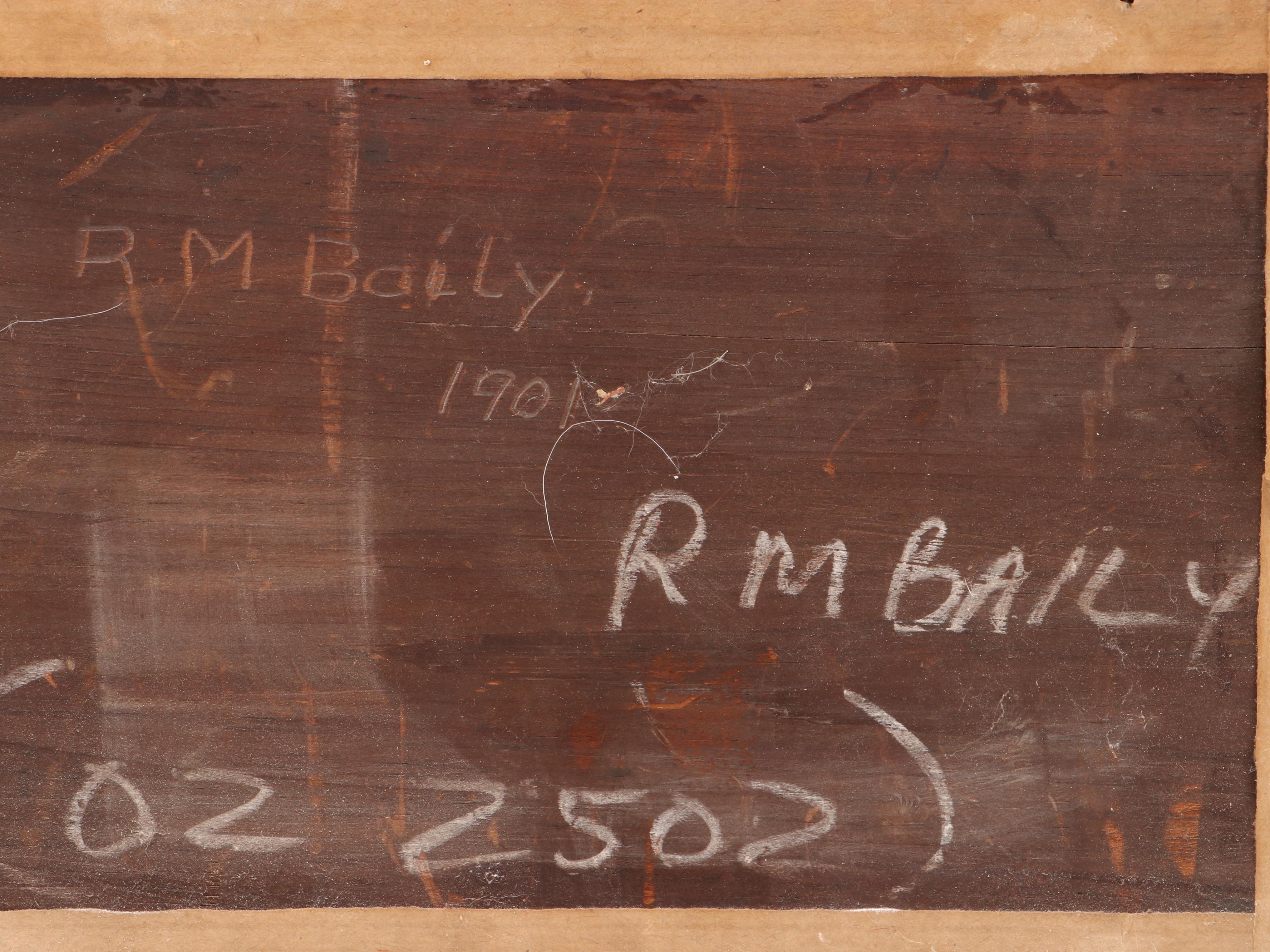 R. M. Baily Oil Painting "River Near Matlock," 1901