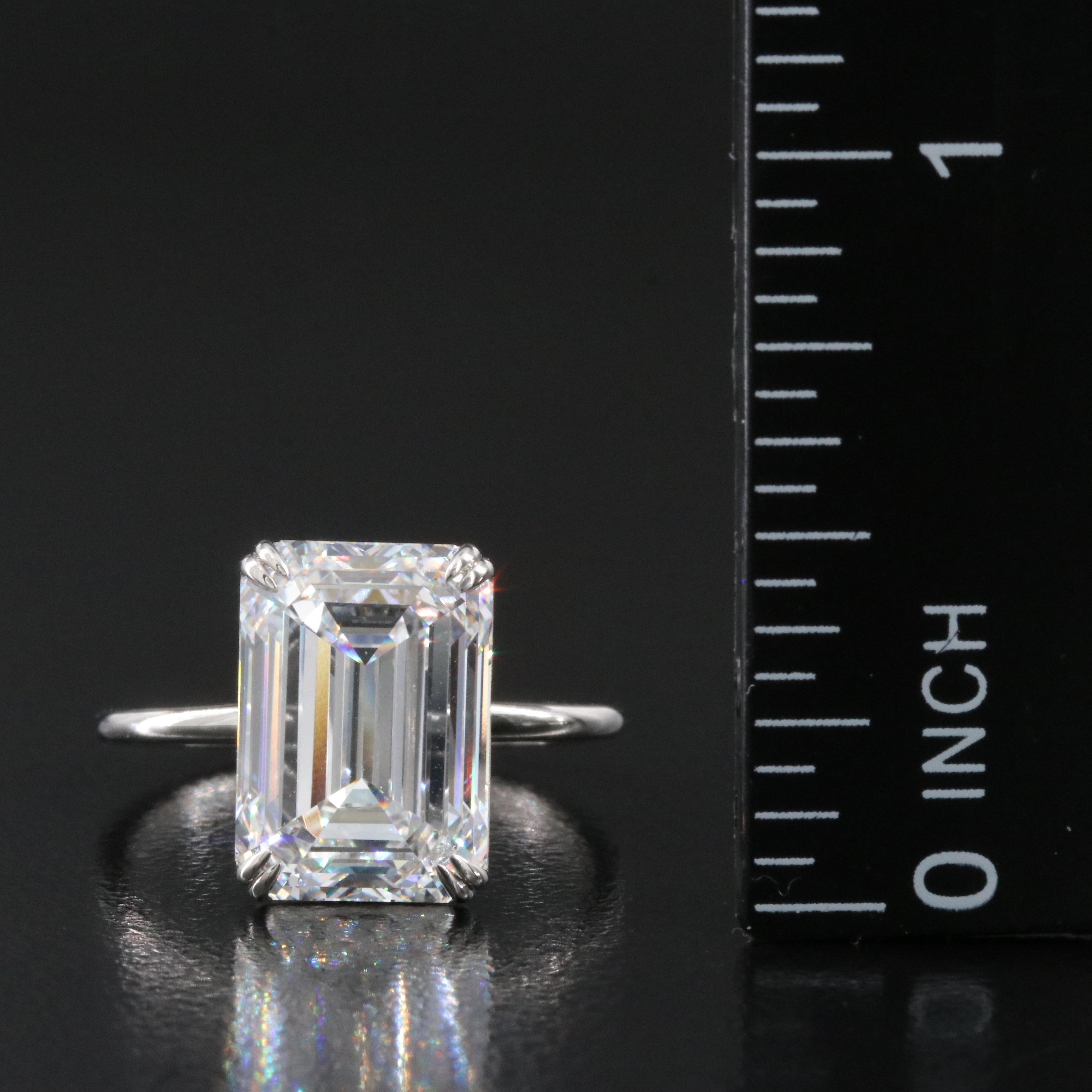 Platinum 6.51 CT Lab Grown Diamond Solitaire Ring with IGI Report