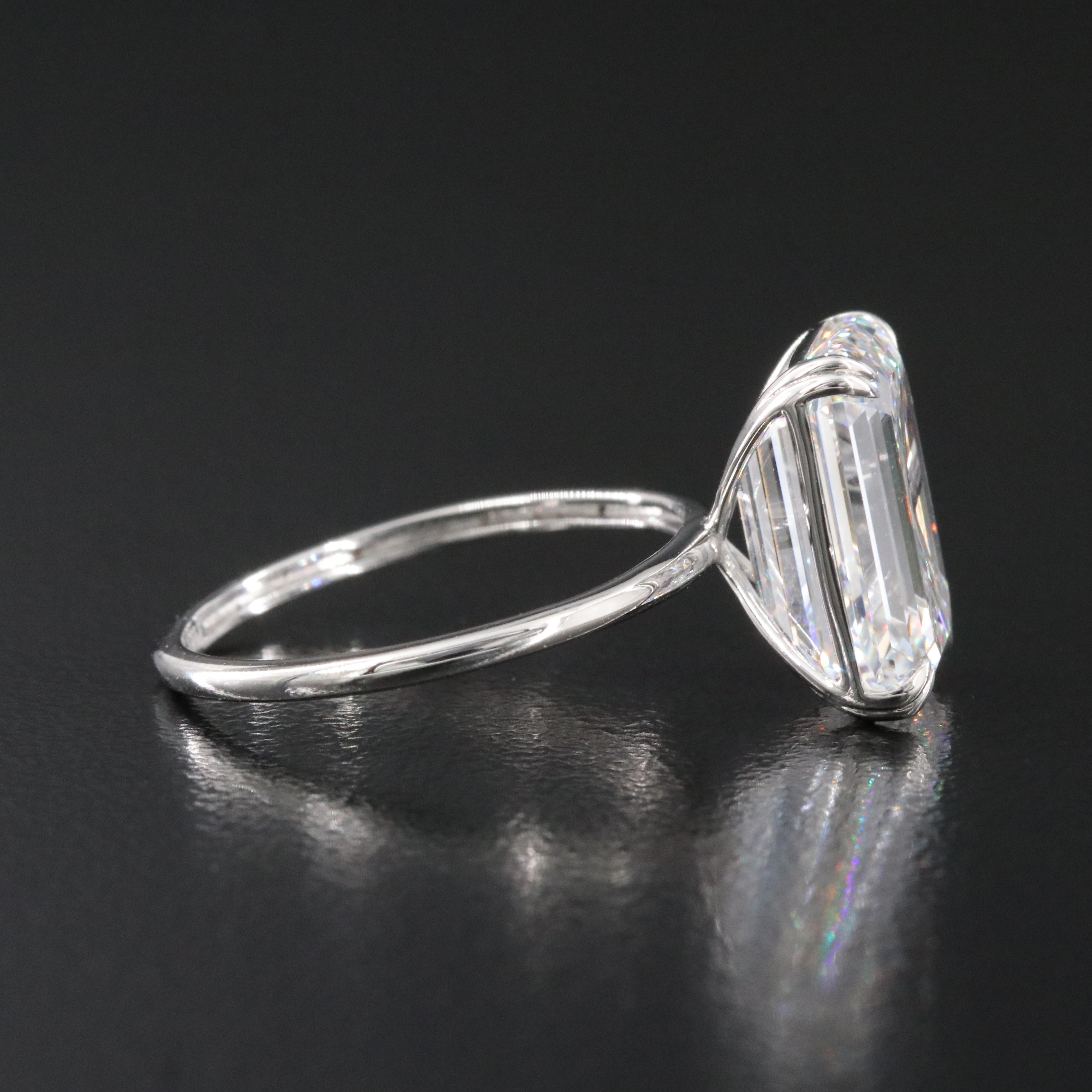 Platinum 6.51 CT Lab Grown Diamond Solitaire Ring with IGI Report