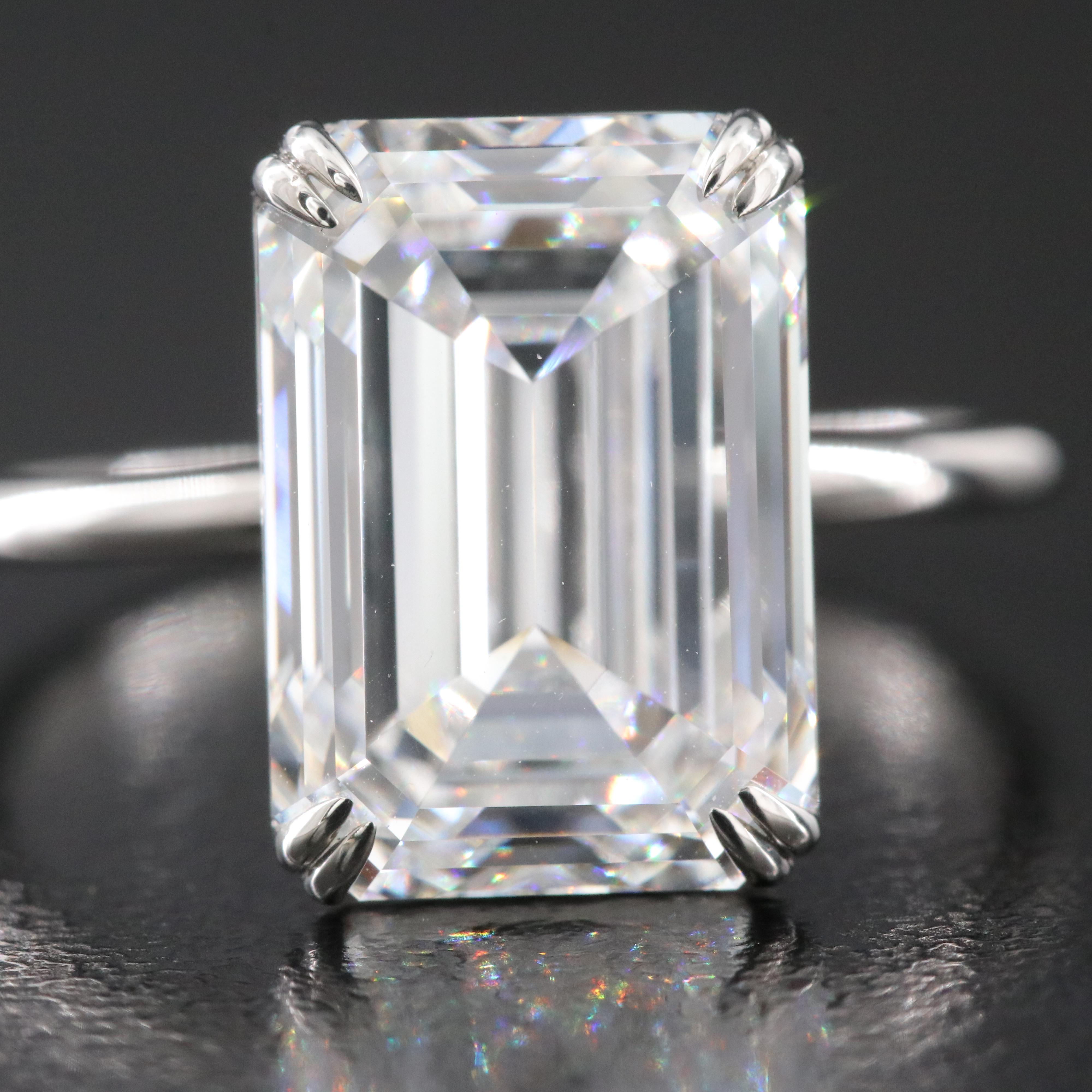 Platinum 6.51 CT Lab Grown Diamond Solitaire Ring with IGI Report