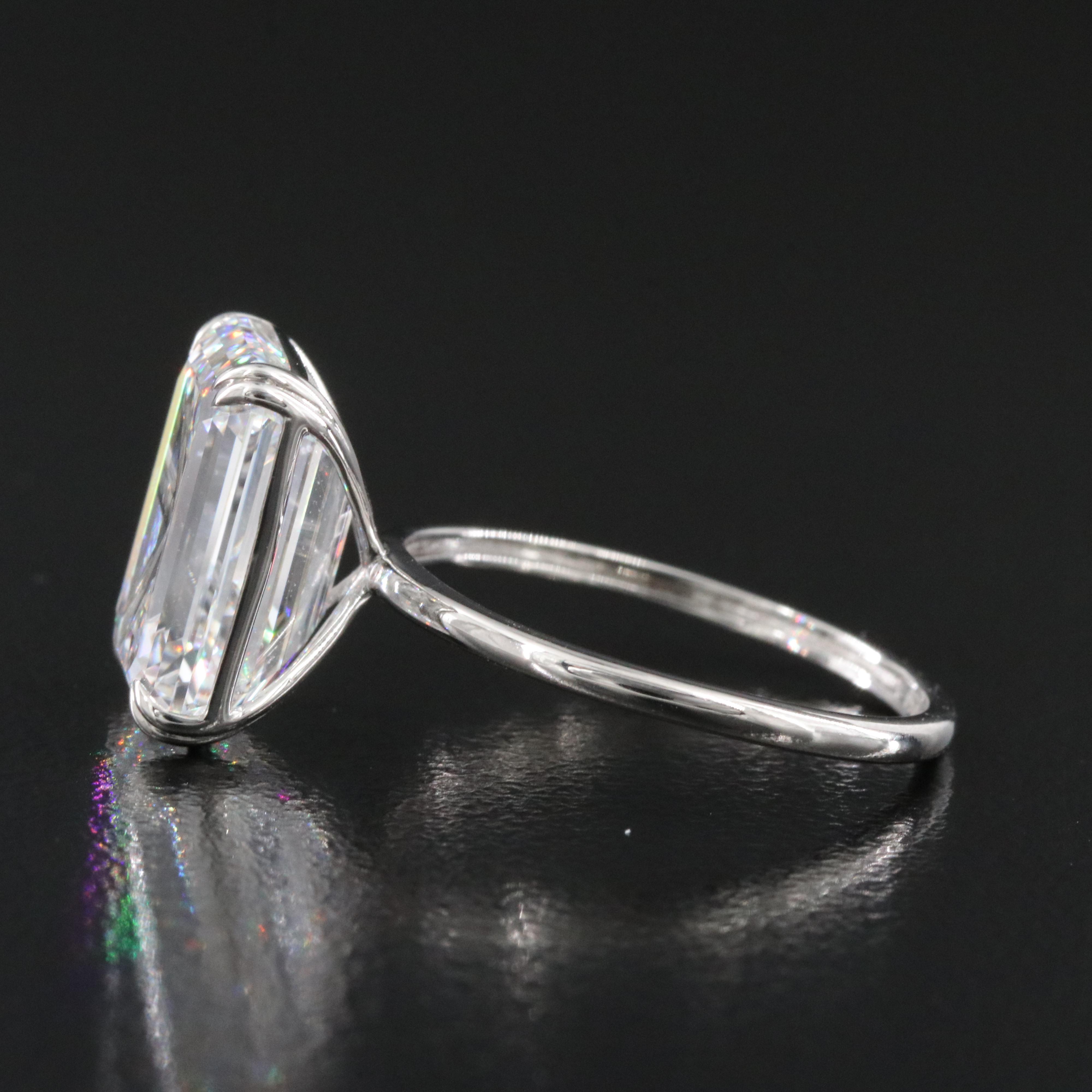 Platinum 6.51 CT Lab Grown Diamond Solitaire Ring with IGI Report