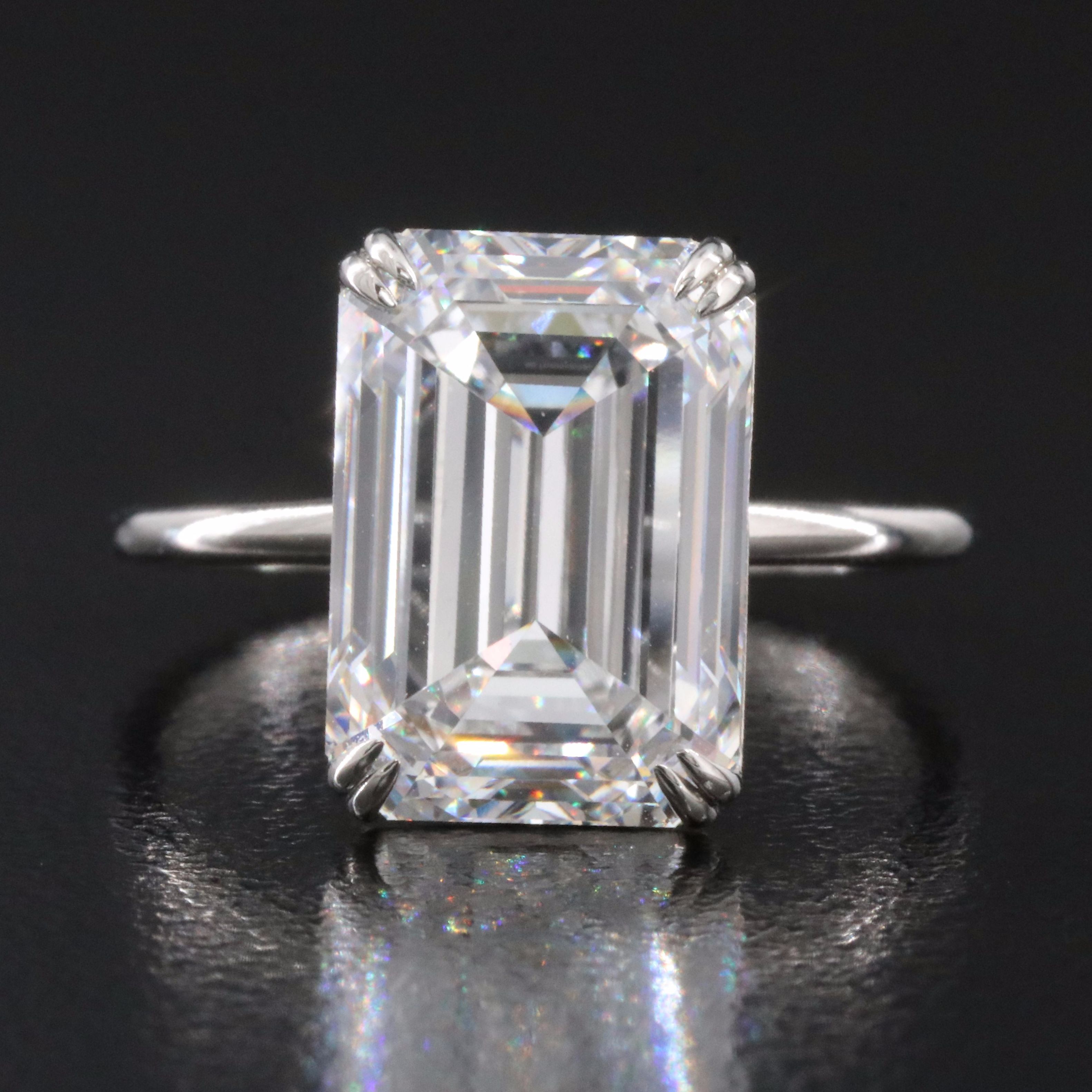 Platinum 6.51 CT Lab Grown Diamond Solitaire Ring with IGI Report