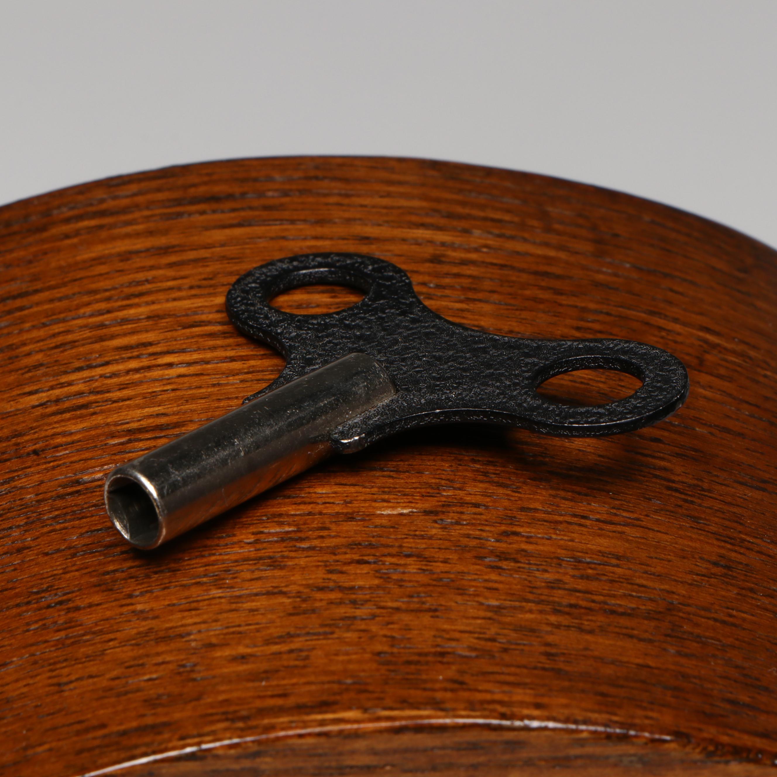 Ridgeway Dark Oak Tambour Mantel Clock