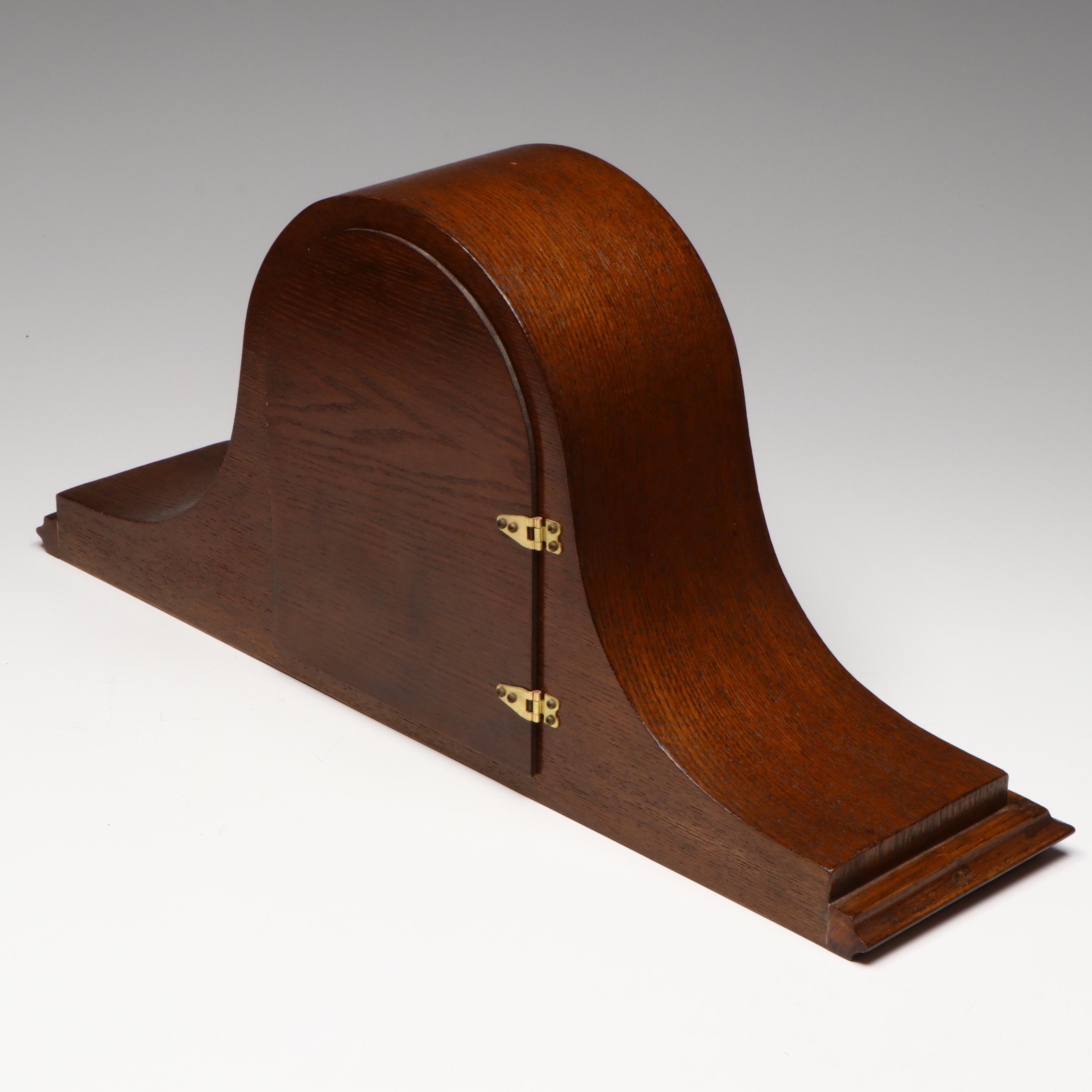 Ridgeway Dark Oak Tambour Mantel Clock