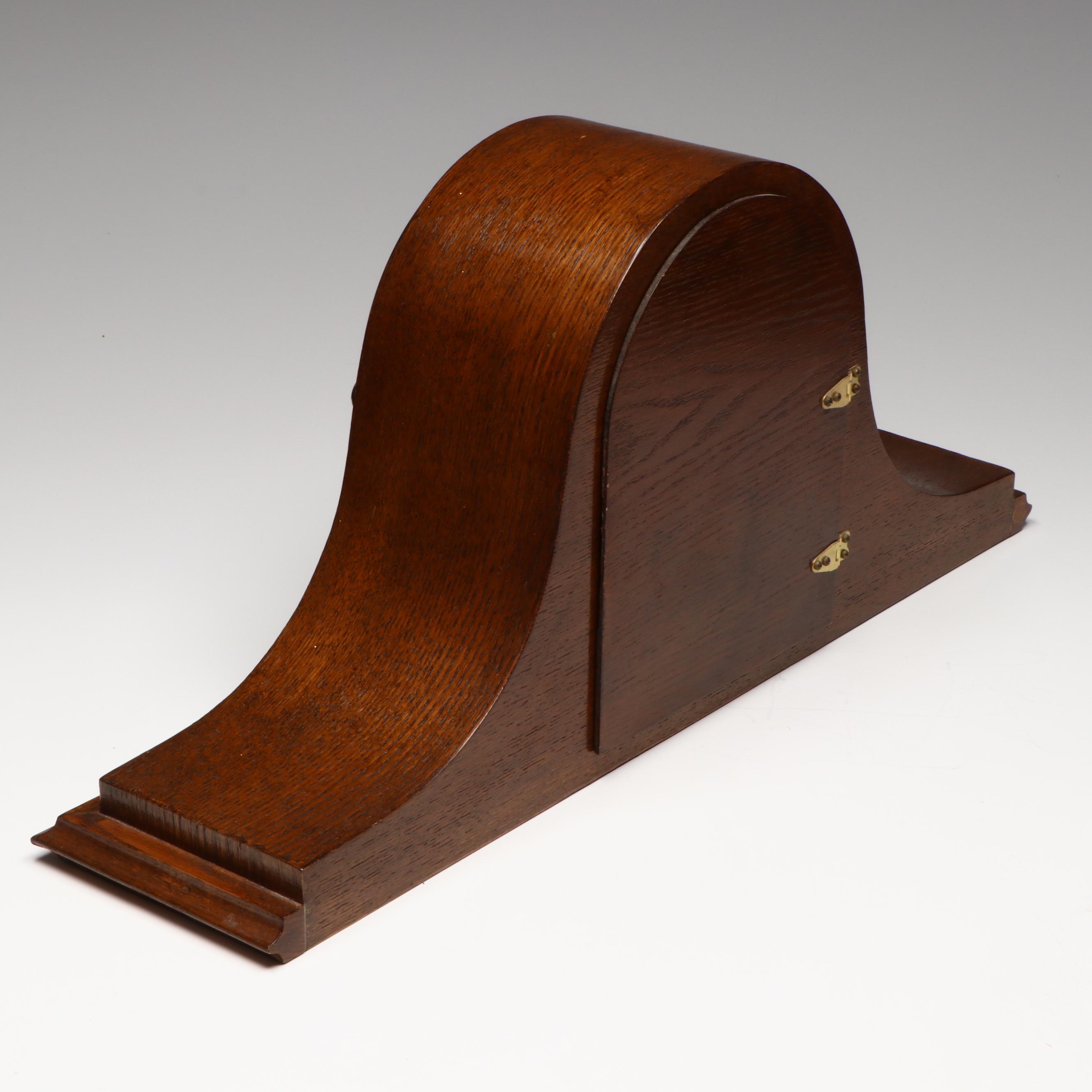 Ridgeway Dark Oak Tambour Mantel Clock