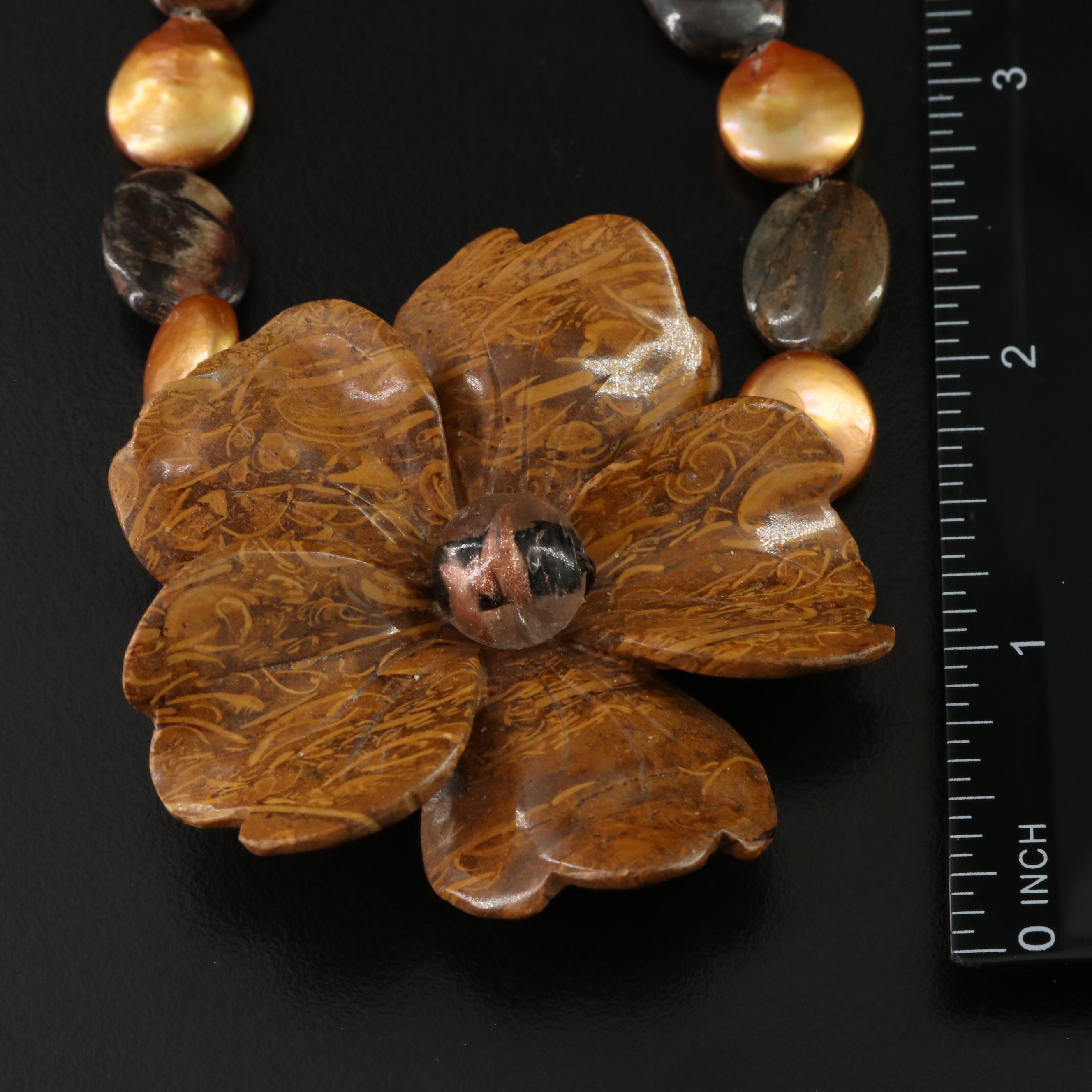 Jasper and Pearls in Necklace Selection