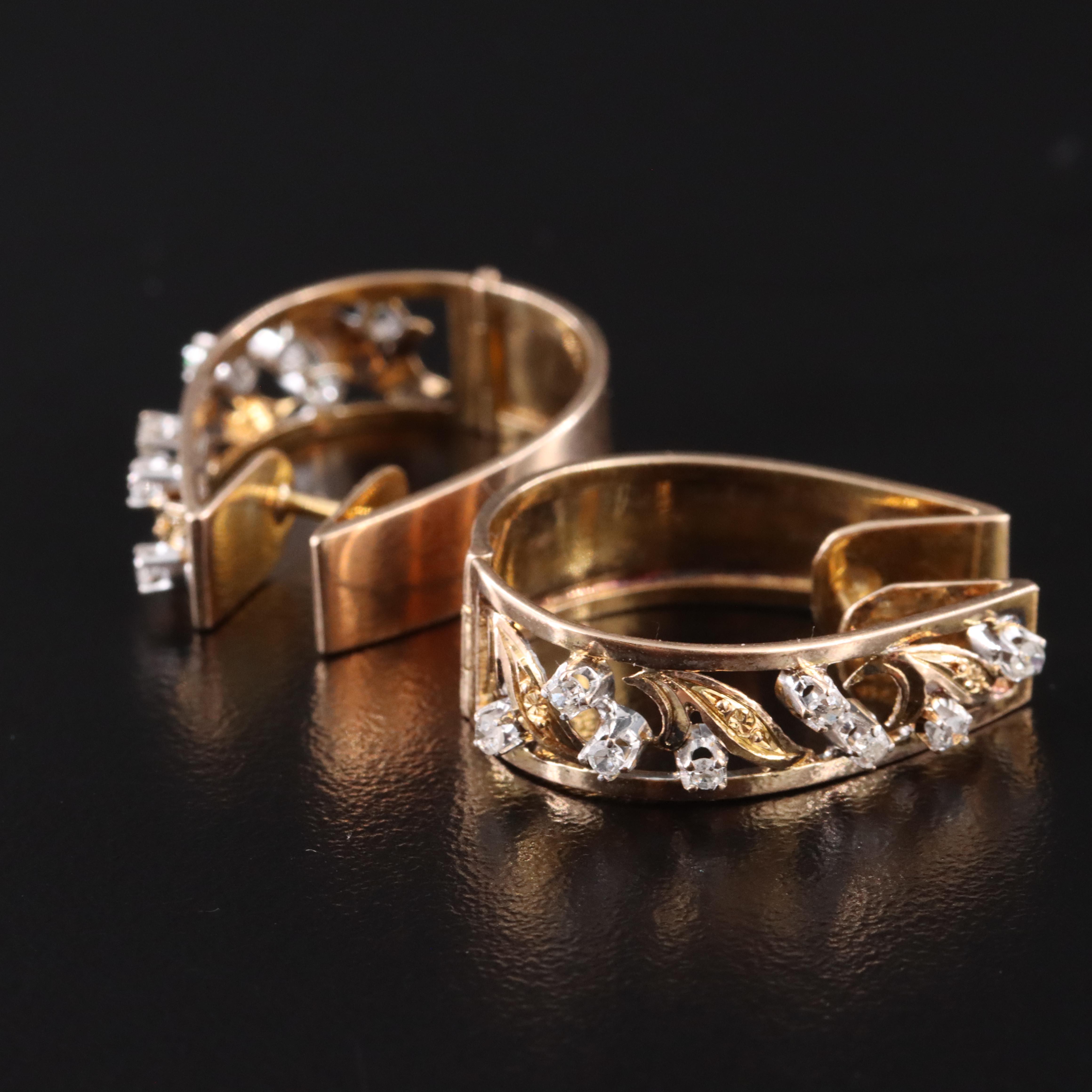 10K 0.24 CTW Diamond Foliate Drop Earrings