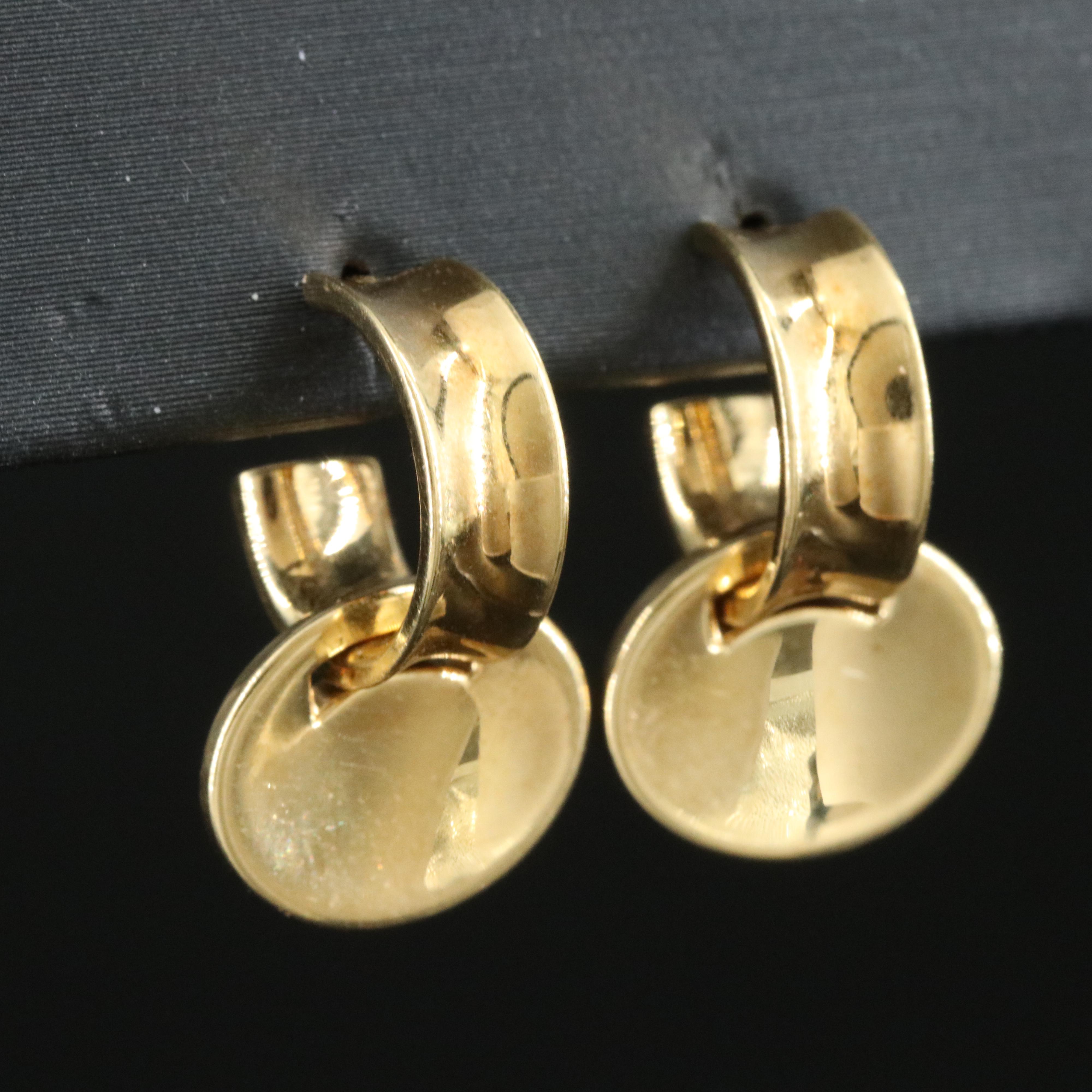 Tiffany & Co. 18K Concave Oval Disc Hoop Earrings